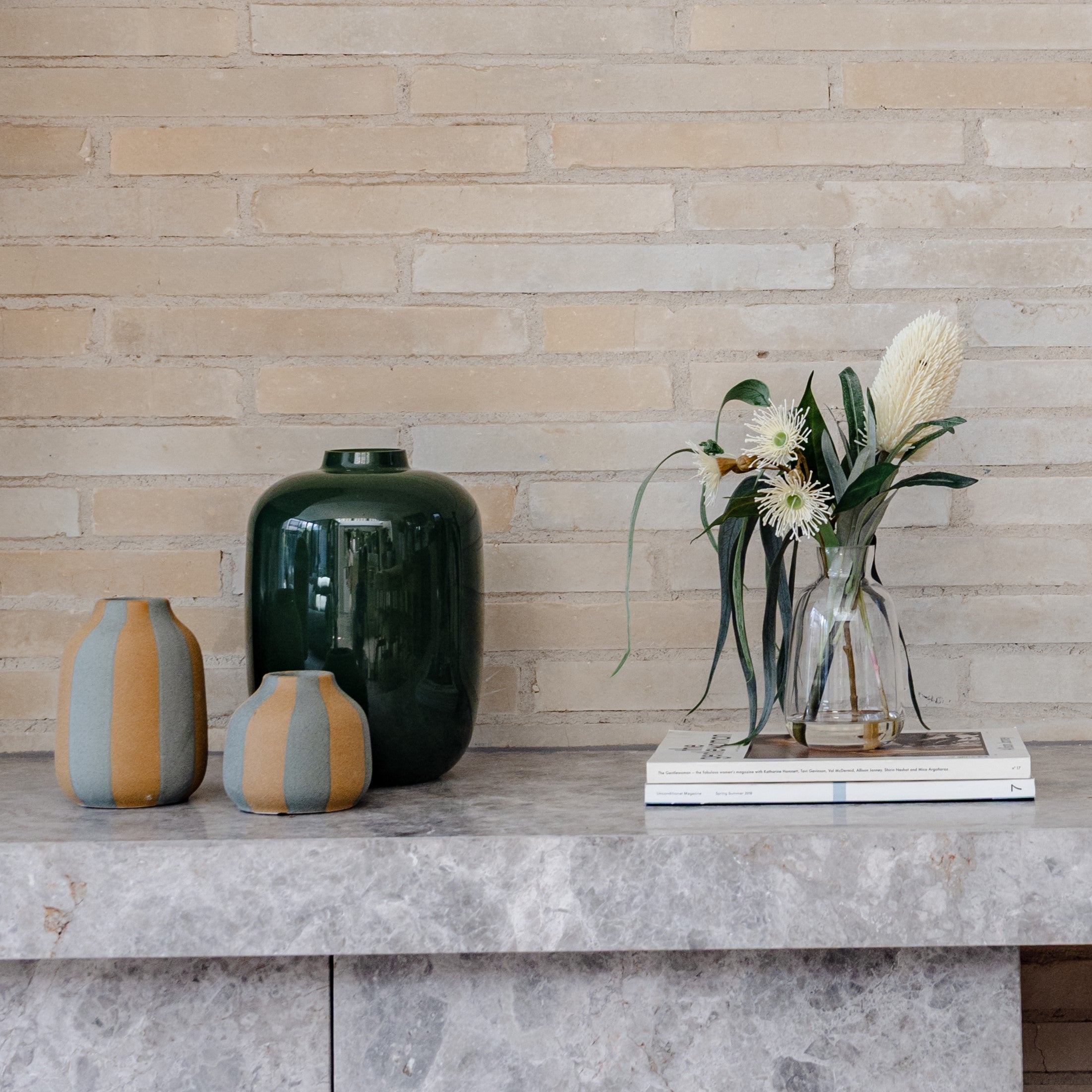 Tanis Brown Ceramic Vase - 16cm Handcrafted Home Decor for Living Room, Dining Table & Office Desk