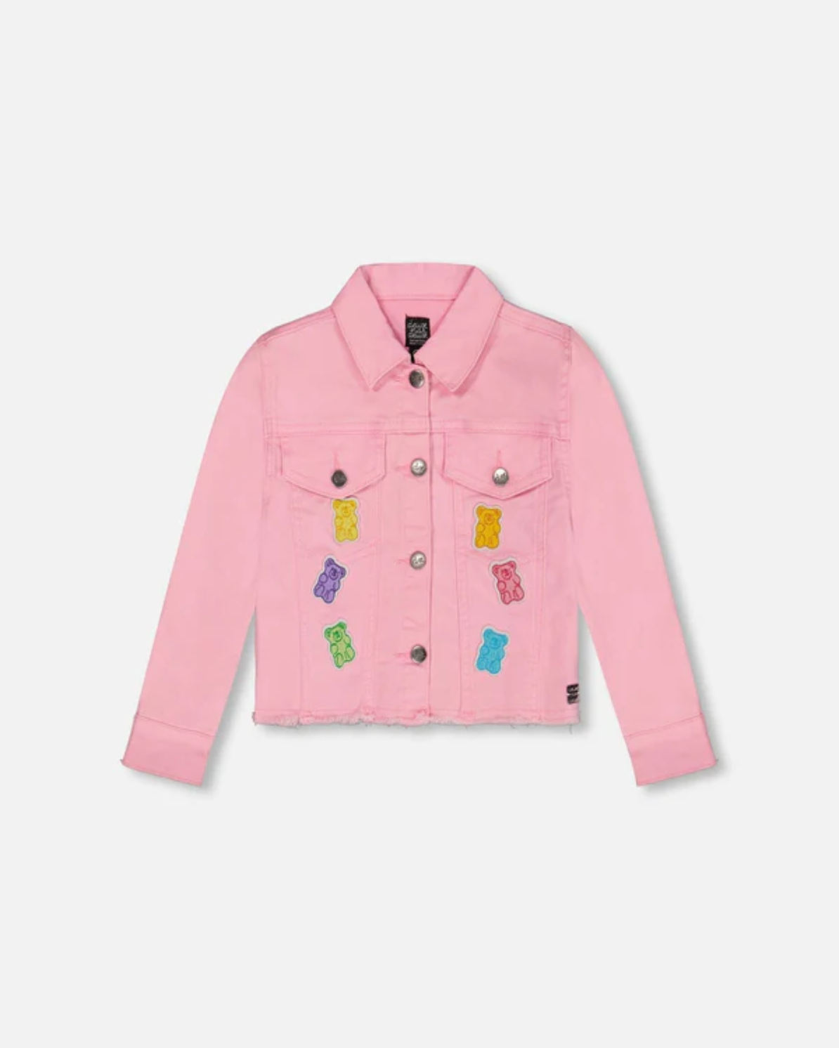 Deux Par Deux Pink Gummy Bear Denim Jacket for Women - Cute & Stylish Casual Wear for Spring & Fall Outfits