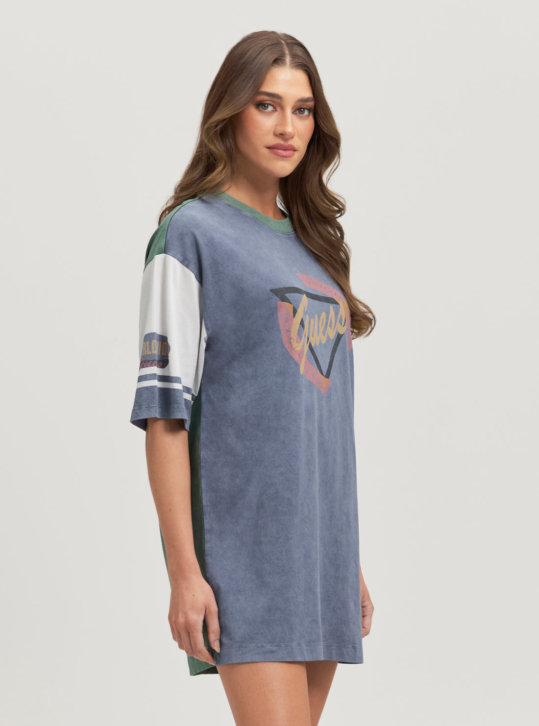 GUESS Originals Western Style T-Shirt Mini Dress for Women - Casual Summer Outfit, Music Festival, and Beach Wear