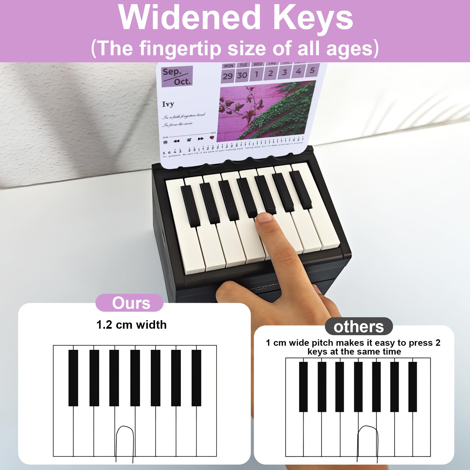 Playable Piano Desk Calendar 2025 with 52 Music Scores - Mini Swift Piano Calendar, 27 Cards, Perfect Gift for Taylor Swift Fans, Home & Office Decor (White) - Ideal for Music Lovers, Swifties, and Piano Enthusiasts