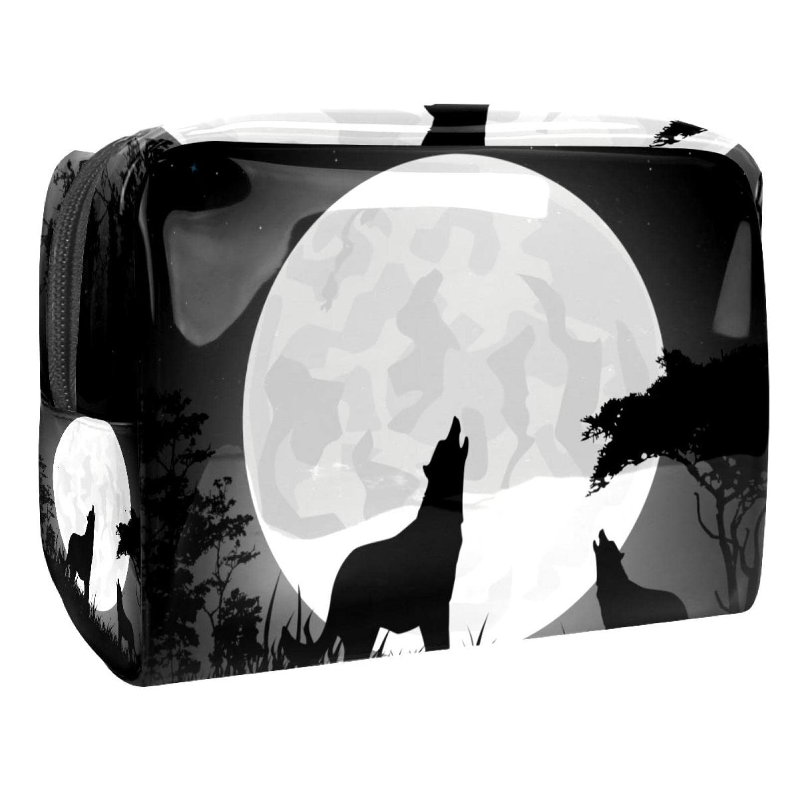 Beauty Wolf Scream Waterproof Makeup Bag 7.3x3x5.1 Inch Travel Cosmetic Organizer for Women - Perfect for Toiletries, Makeup Storage & Travel Essentials