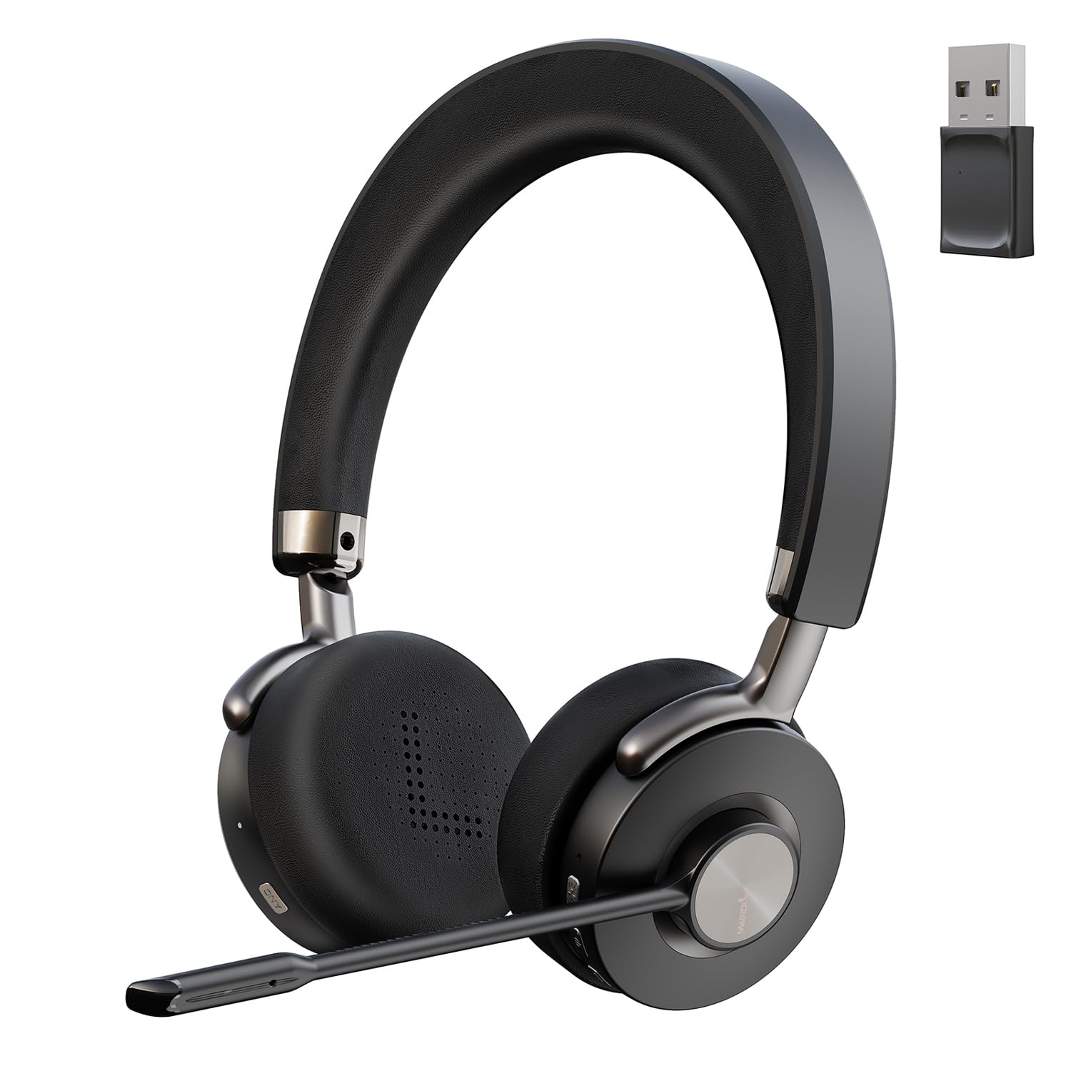 MAIRDI Wireless Bluetooth Headset with Microphone - AI Noise Cancelling for PC, Laptop, Phone - 40 Hours Battery Life - Perfect for Office, Call Center, Remote Work & Online Meetings (Teams, Zoom, Skype)