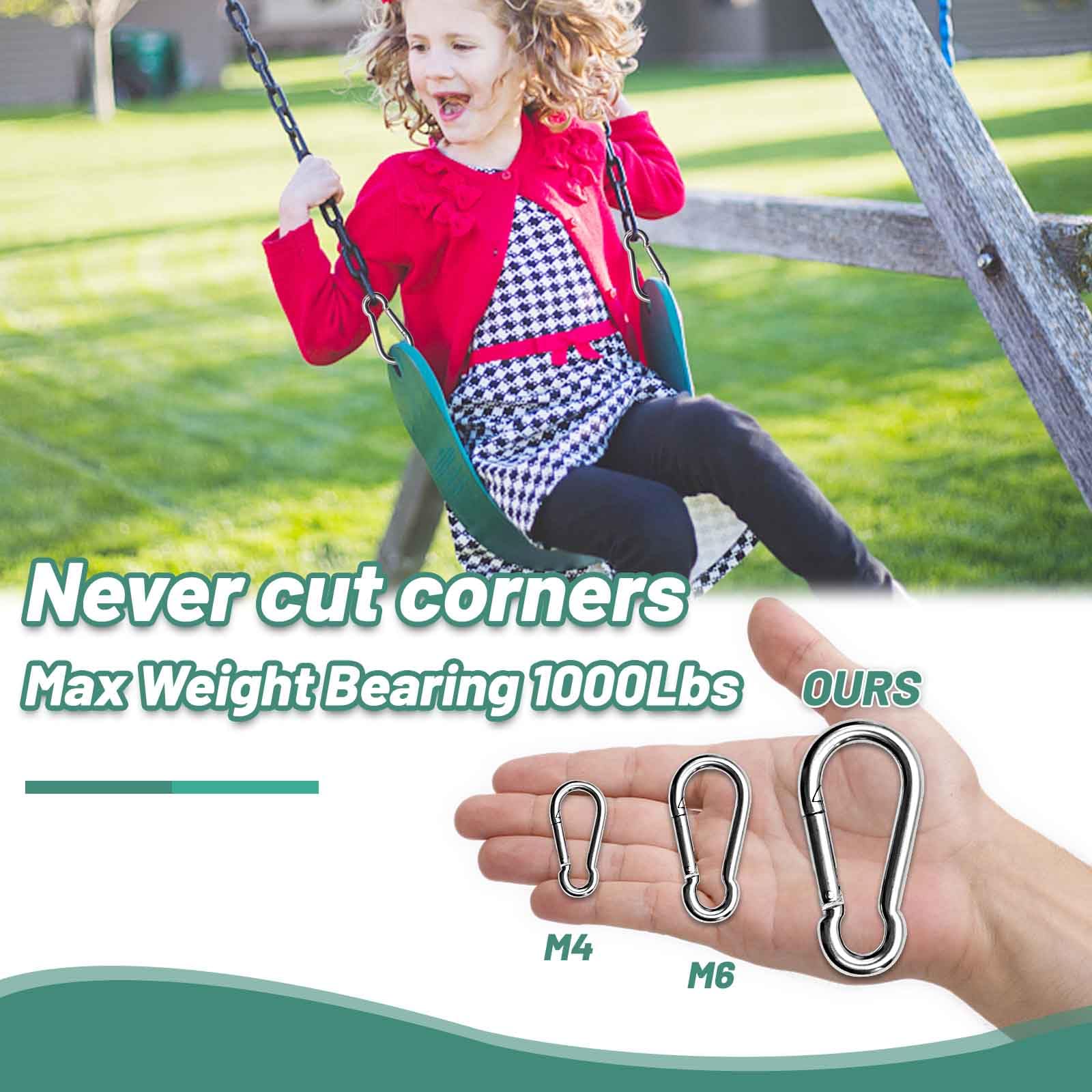 Pixel Panda 800lbs Carabiner & D Handle Cable Attachments for Gym Workouts
