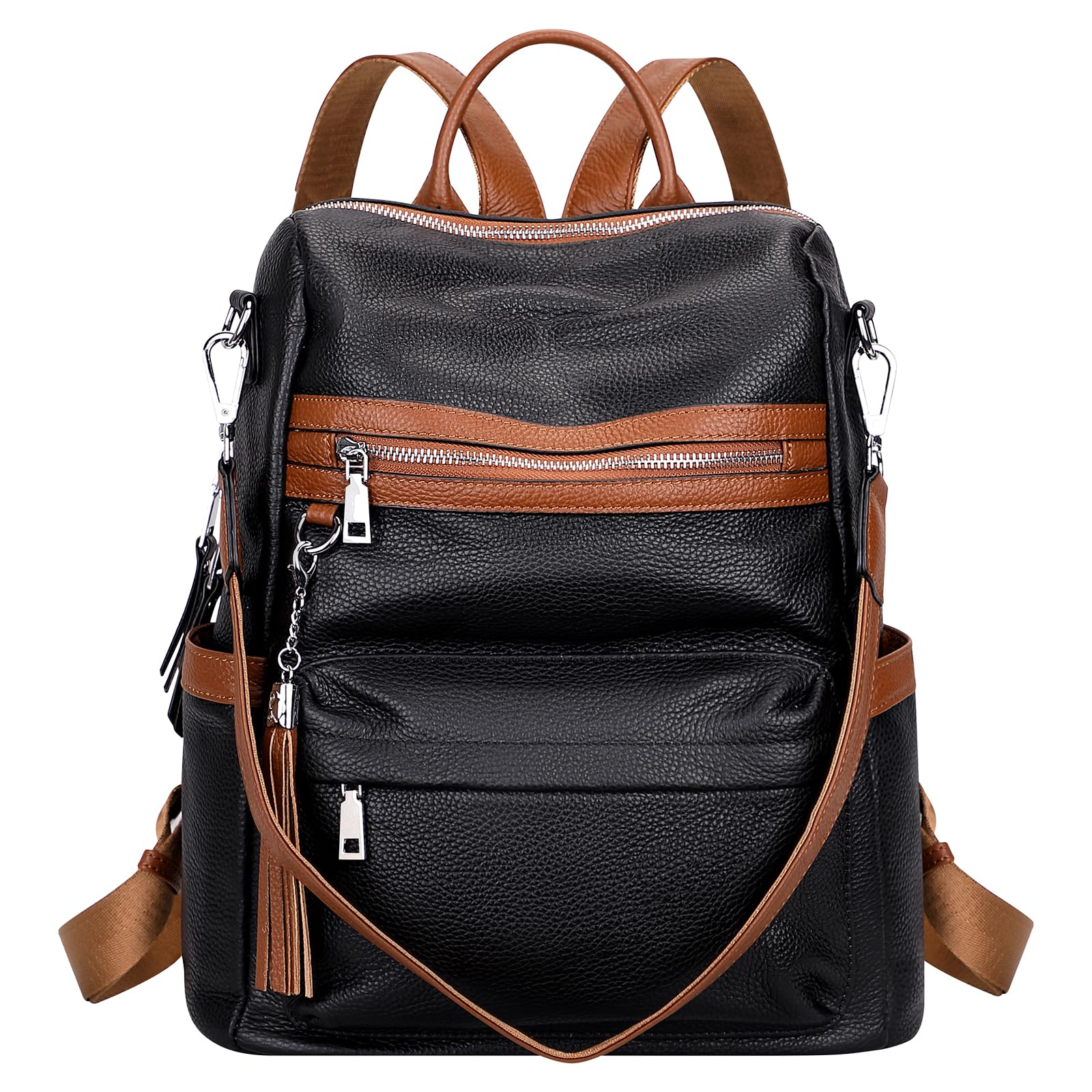ALTOSY Genuine Leather Backpack for Women - Convertible Shoulder Bag & Crossbody Purse - Large Soft Leather Daypack - Elegant Casual Style - Perfect for Work, Travel & Everyday Use