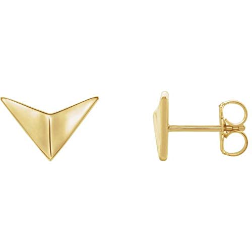 14K Yellow Gold Geometric Earrings for Women - Minimalist Dangle Earrings for Everyday Wear - Perfect for Office, Party & Special Occasions