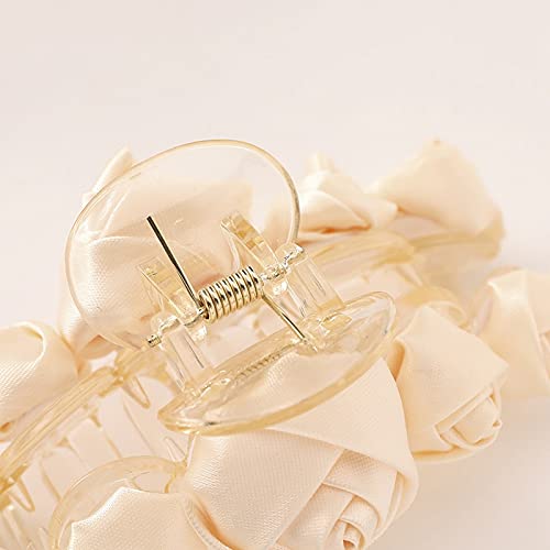 SOWUNO Elegant Floral Hair Claw Clips 3PCS Set - Strong Hold Large Hair Clips with Interlocking Teeth for Women | Perfect for Updos, Ponytails & Everyday Hairstyles