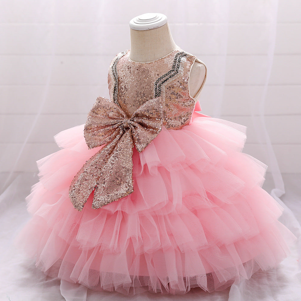 Baby Girl Birthday Party Dress - Toddler Cute Bow Puffy Pageant Princess Gown for Special Occasions | Perfect for Birthday Celebrations, Pageants, and Photo Shoots