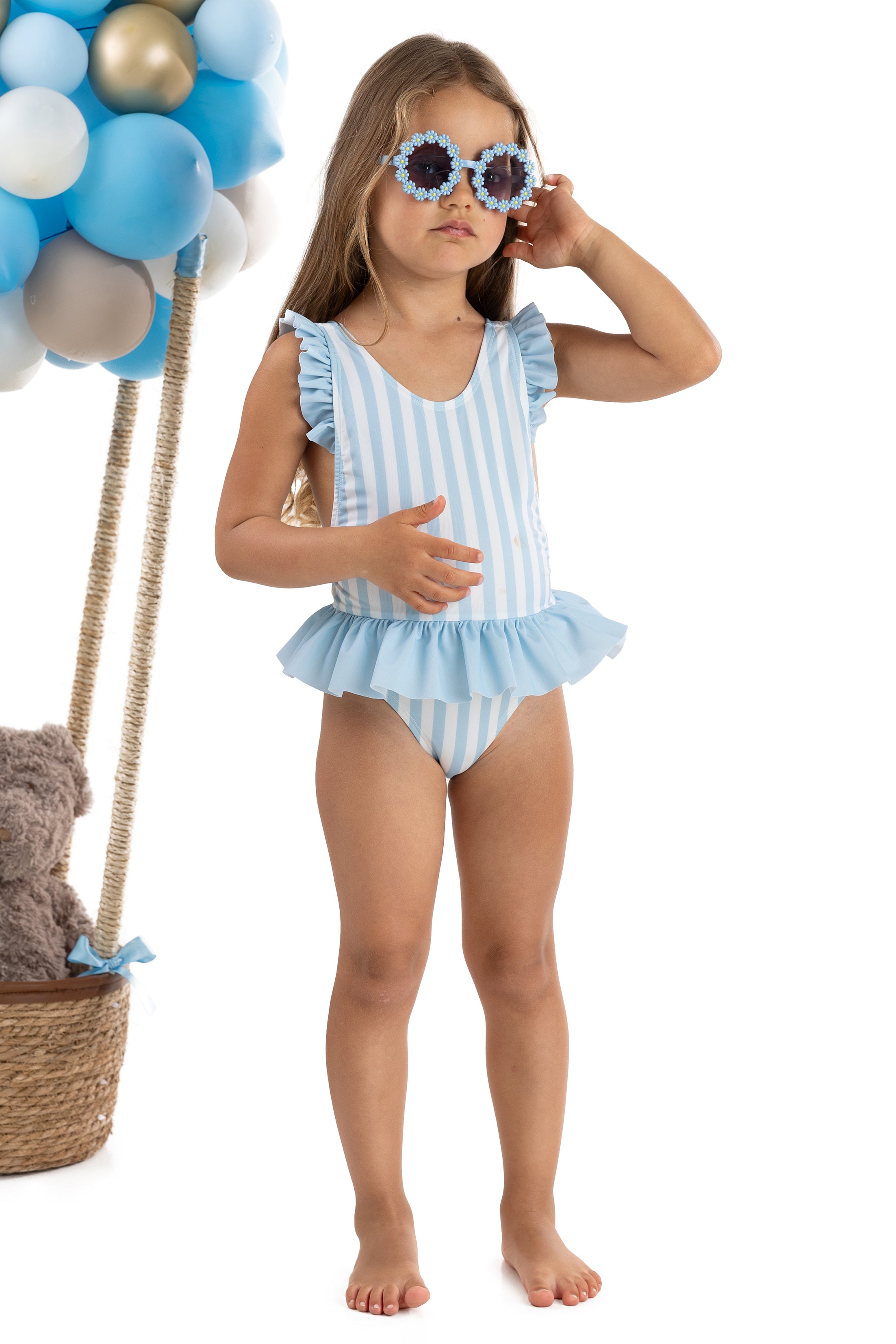 BLUE STRIPES Ravello Swimsuit for Women - Stylish One Piece Bathing Suit with Adjustable Straps | Perfect for Beach, Pool, and Summer Vacations
