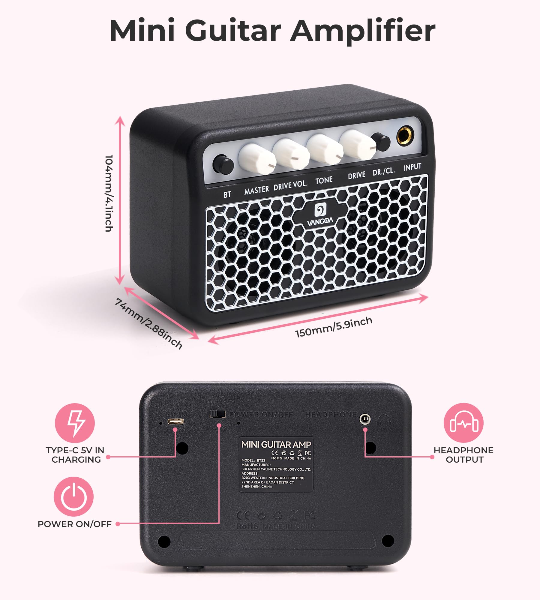 Vangoa 30 Inch Kids Electric Guitar Beginner Kit with Amp, Bag, Strap & Accessories - Perfect for Boys & Girls Learning to Play (Pink) | Ideal for Home Practice, Music Lessons & Rockstar Performances
