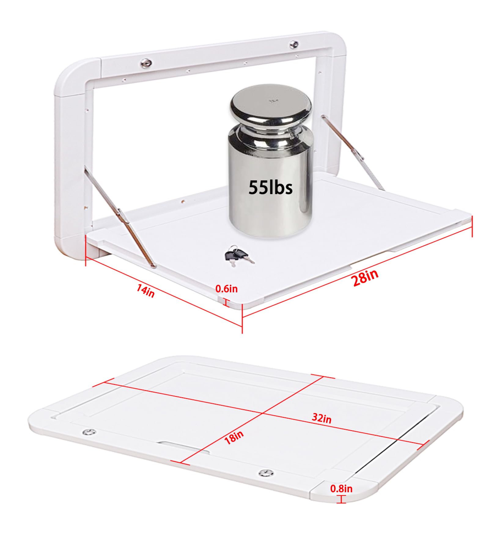 Foldable RV Table - 31.5 x 17.7 Inch Aluminum Alloy Wall Mounted Picnic Table for Campers, Motorhomes & Outdoor Adventures - Lockable, Space-Saving Design Perfect for Camping, Tailgating & Small Spaces
