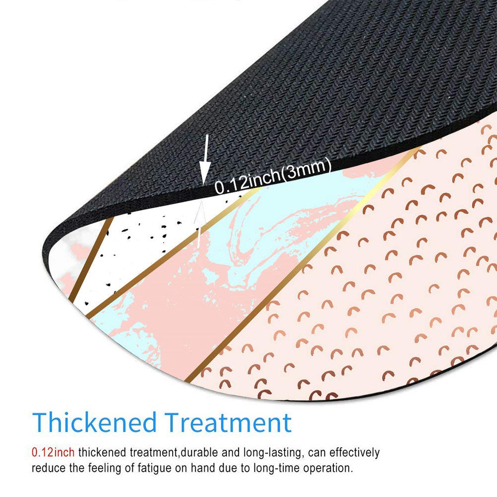 Marble Mouse Pad with Diagonal Stripes - Round Non-Slip Desk Mat for Office & Home, Elegant Computer Accessory for Women, Perfect Gift & Workspace Decor (Ideal for Laptops, Gaming & Professional Setups)