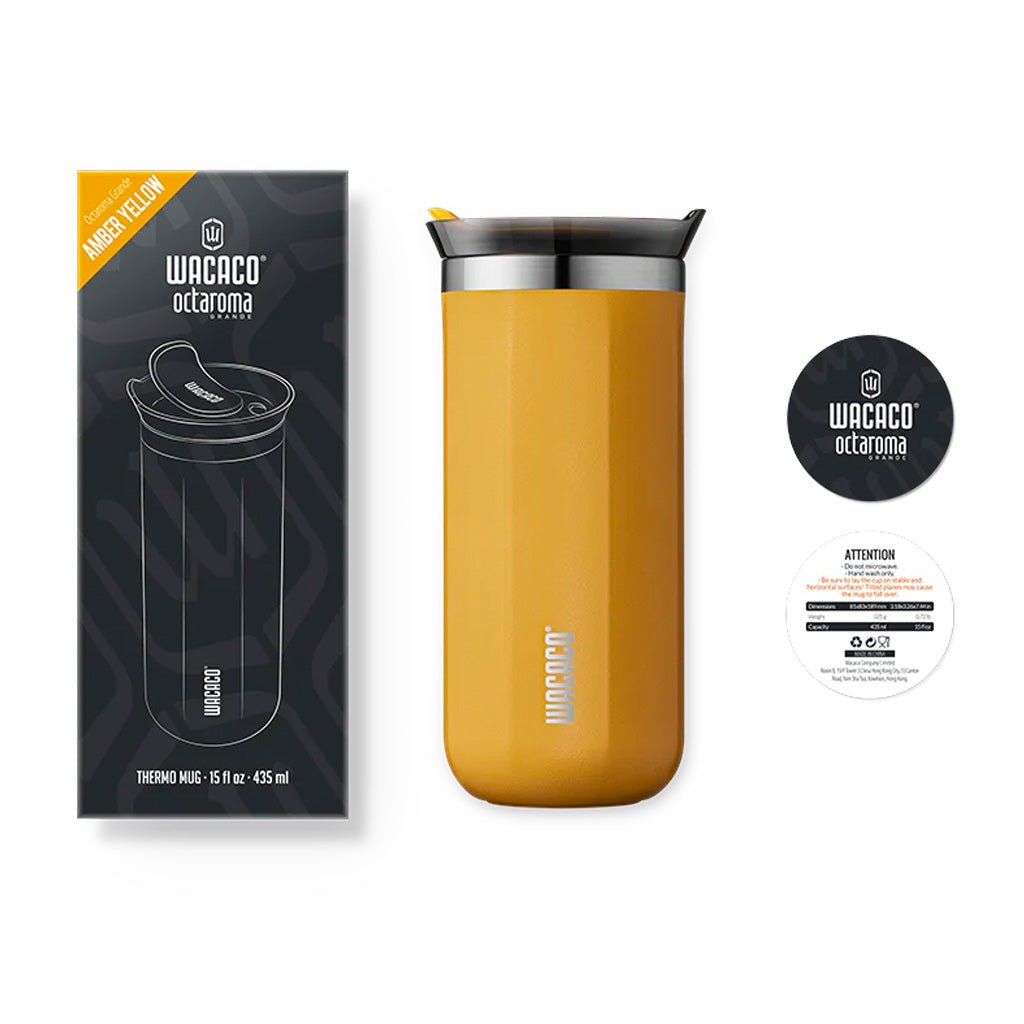 Wacaco 435ml Octaroma Grande Reusable Coffee Cup - Insulated Travel Mug for Hot & Cold Drinks - Perfect for Office, Commuting, and Outdoor Adventures