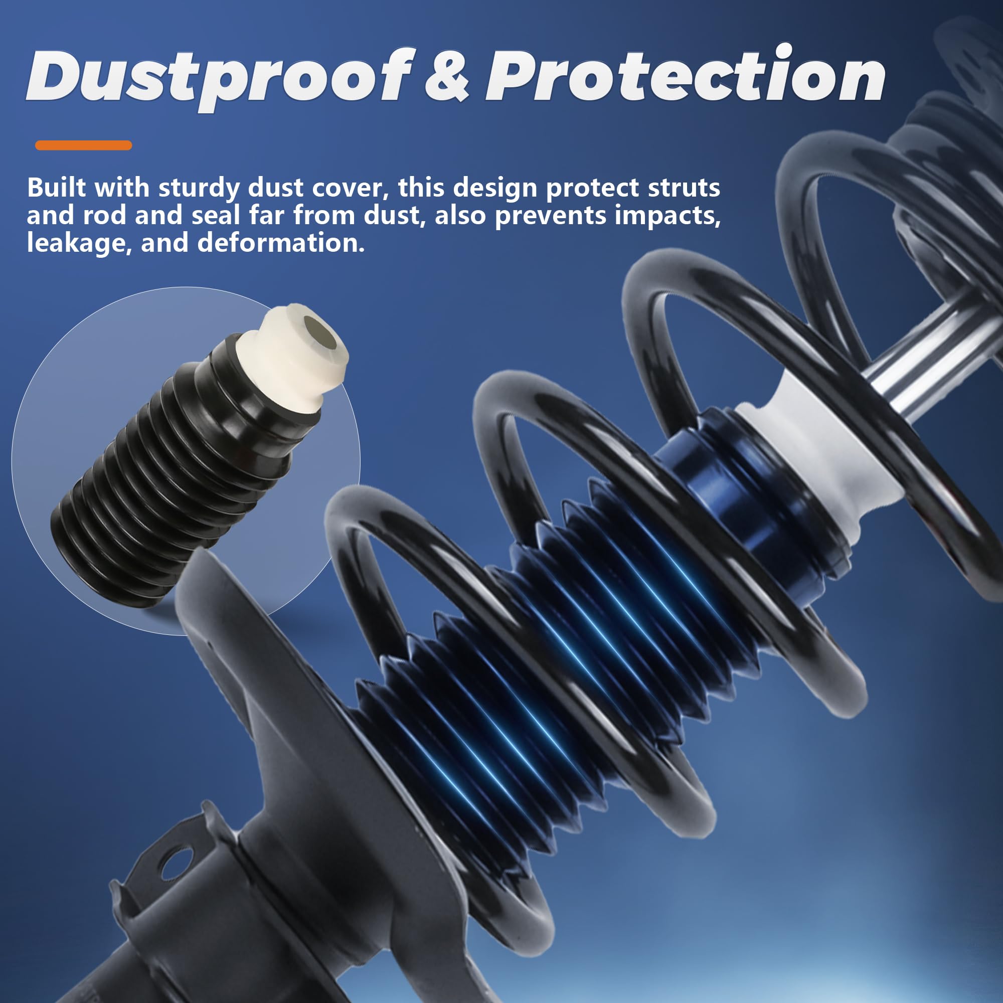 2005-2019 Nissan Frontier Front & Rear Complete Strut Assembly - Coil Spring & Shock Absorber Replacement (Part# 271102 37273) - Improves Ride Comfort & Handling for Off-Road & Daily Driving