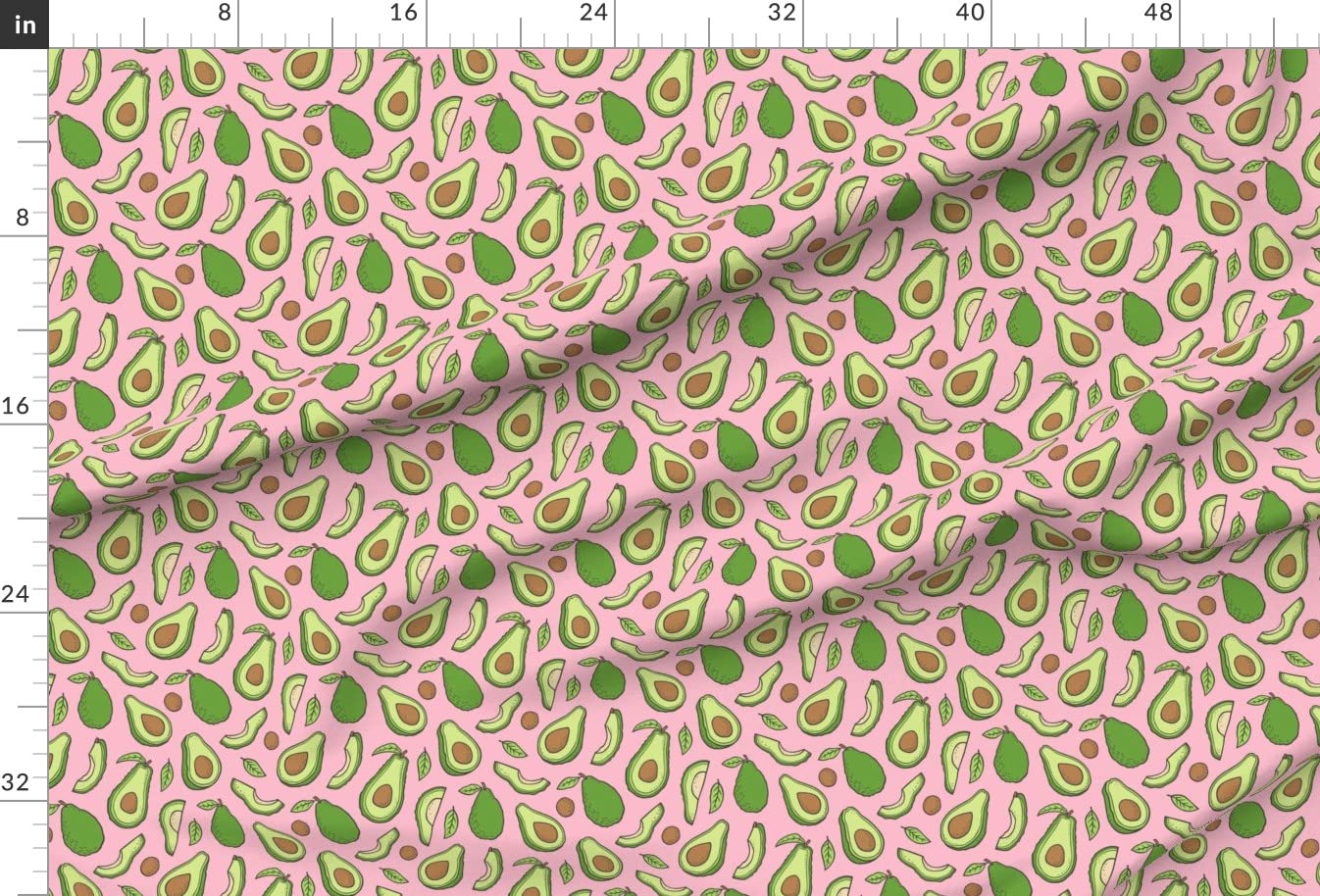 Avocado Pink Vegetable Fruit Food Summer Nature Printed Minky Fabric Fat Quarter - Soft Plush Fabric for Sewing Baby Blankets, Quilt Backing & DIY Crafts - Perfect for Nursery Decor, Summer Projects & Cozy Home Accessories