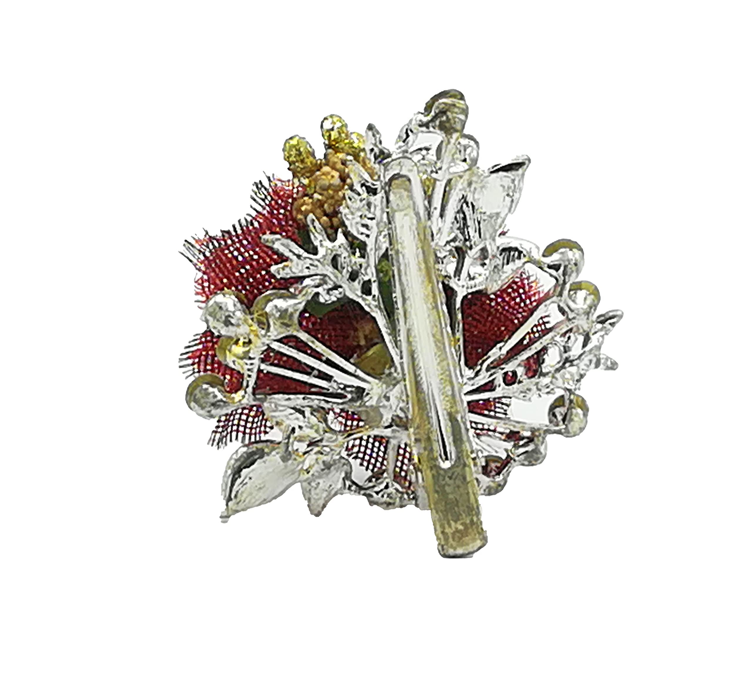 Kanthan Lotus Floral Stone Hair Clips Barrettes - Elegant Hair Accessories for Women & Girls (Maroon) - Perfect for Weddings, Parties & Everyday Styling