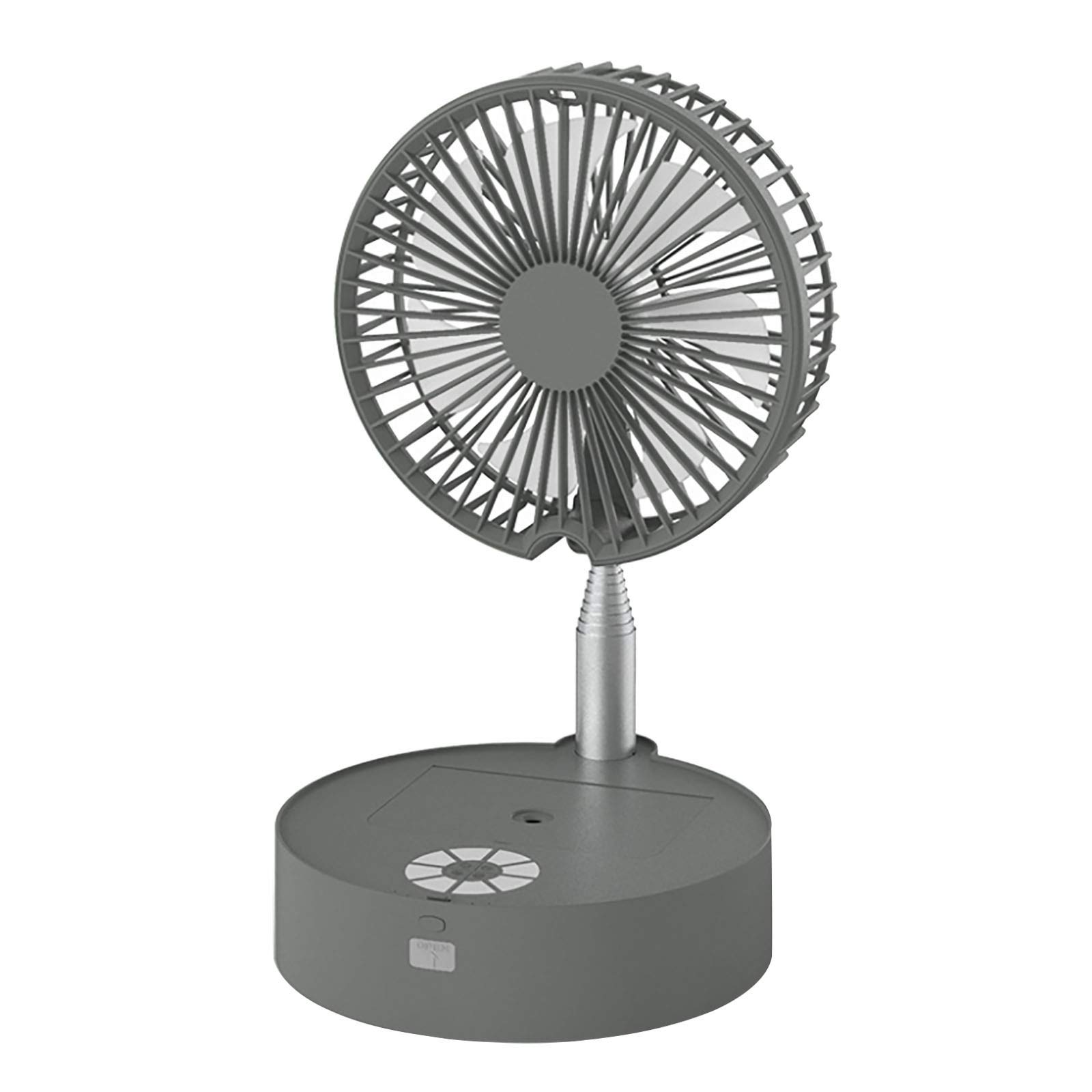 Pacoco Rechargeable Quiet Desk Fan with Humidifier - Foldable & Telescopic Air Cooler with Phone Holder - Portable USB Fan for Office, Home, Bedroom (Grey)