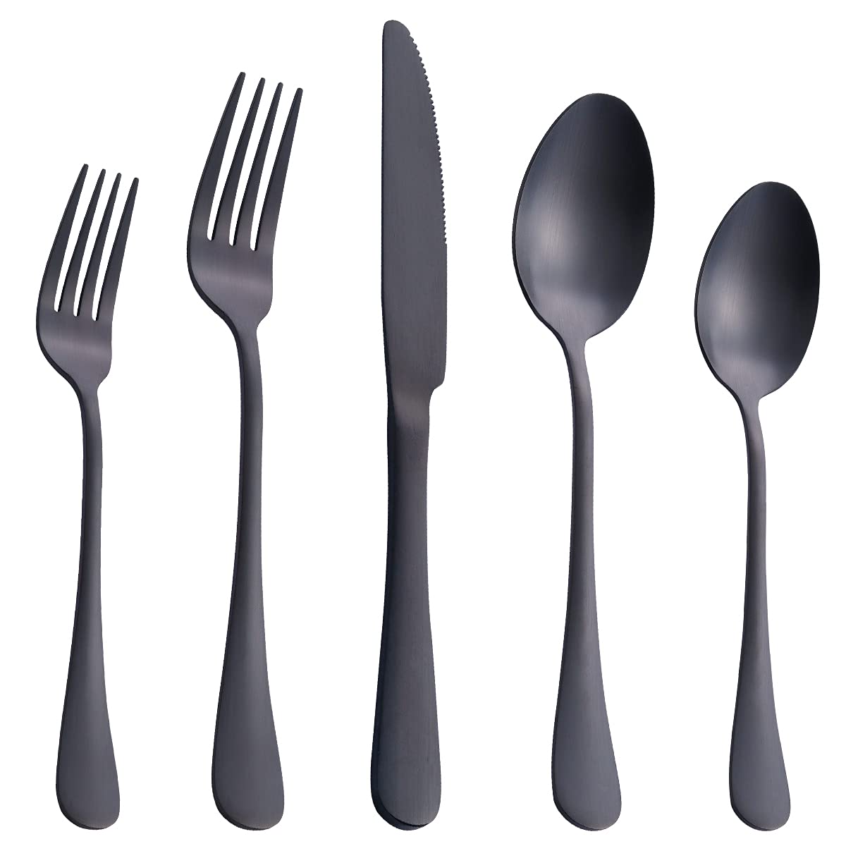 Joincook 20-Piece Matte Black Stainless Steel Flatware Set - Knives, Forks & Spoons for 4 - Dishwasher Safe Cutlery Utensils - Perfect for Dining, Parties & Everyday Use