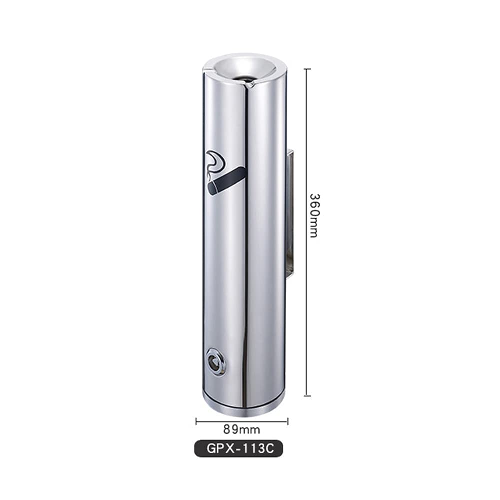 Stainless Steel Outdoor Wall Mounted Ashtray - Lockable Cigarette Disposal Tower for Communal Smoking Areas | Durable & Weatherproof for Patios, Restaurants, and Public Spaces