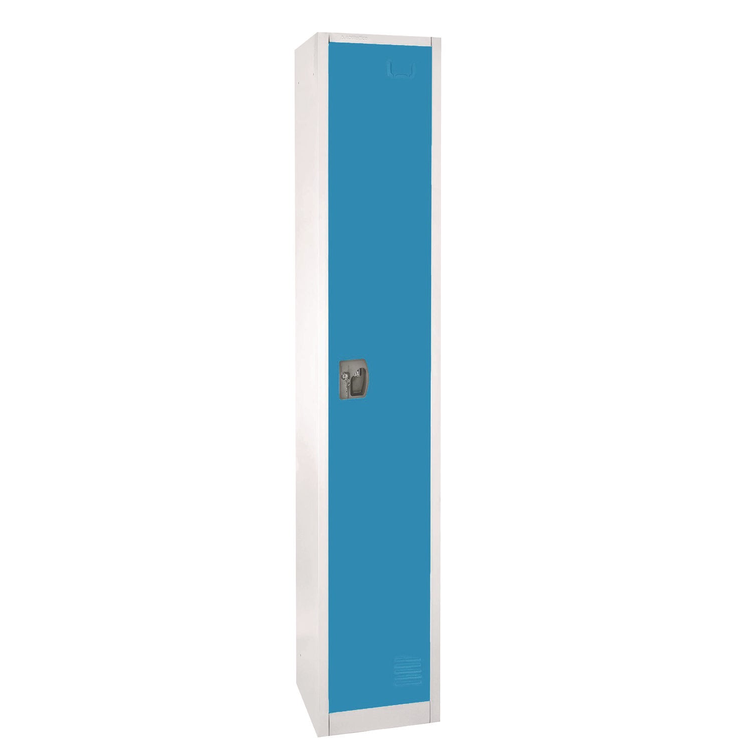 AdirOffice Heavy Duty Steel Storage Locker - 12x12x72 Inches, Blue - Secure 1-Compartment Cabinet for Schools, Gyms & Offices