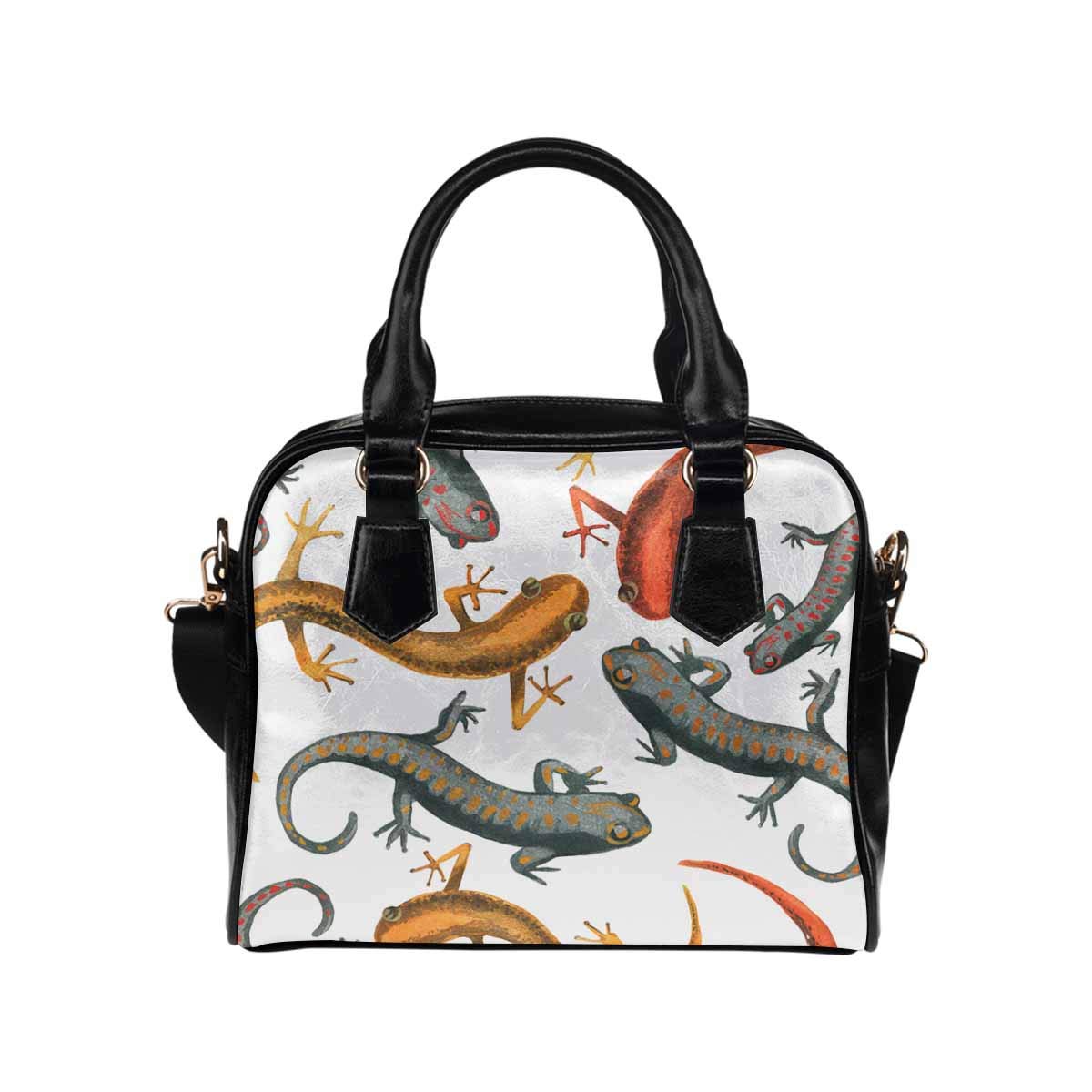 Custom Lizard Reptile Print PU Leather Women's Shoulder Bag - Unique Handbag for Casual Outings, Work & Travel Accessories