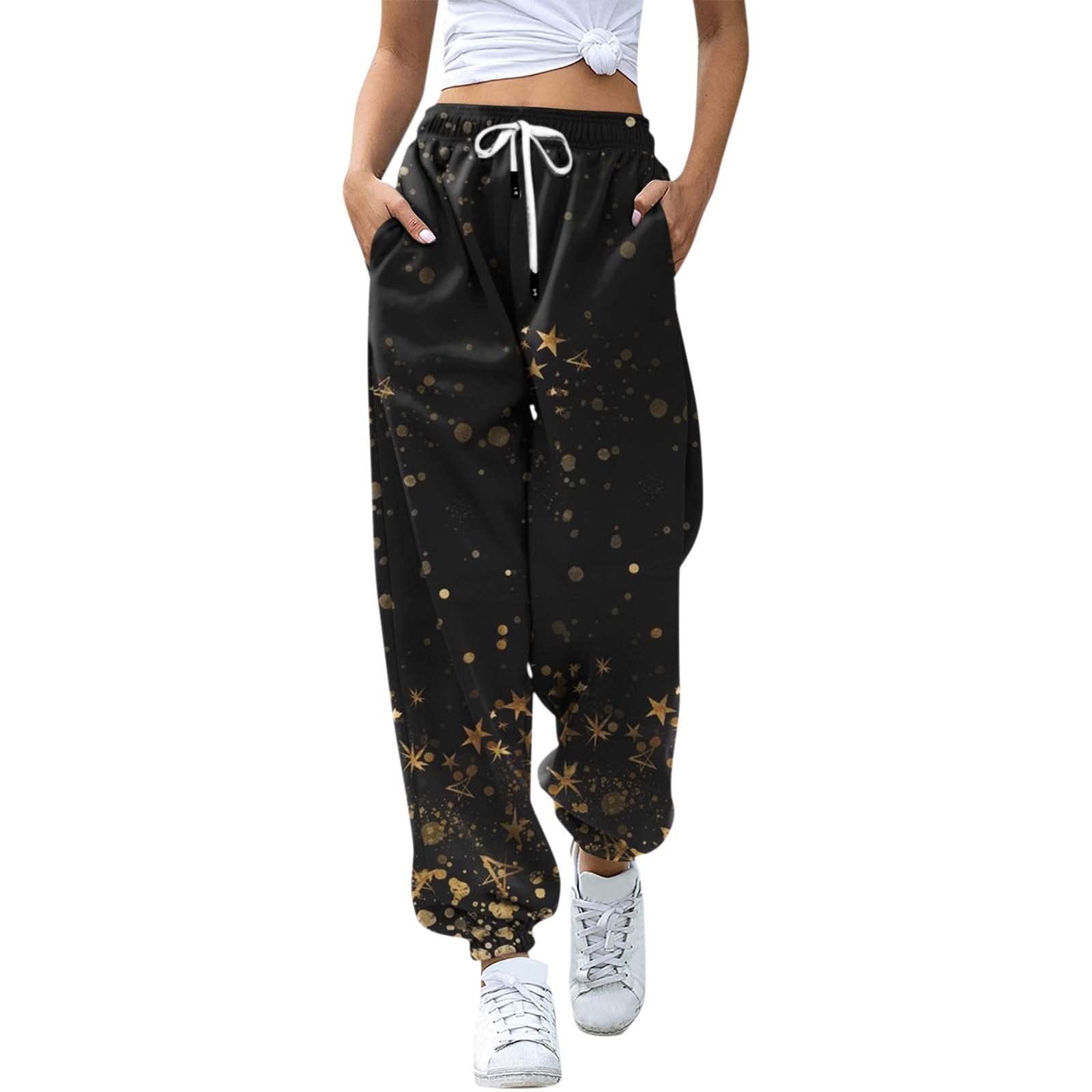 Women's High Waisted Joggers - Y2K Floral Print Sweatpants | Comfy Lounge Pants with Pockets for Yoga, Running & Casual Wear | Hatop Baggy Athletic Trousers