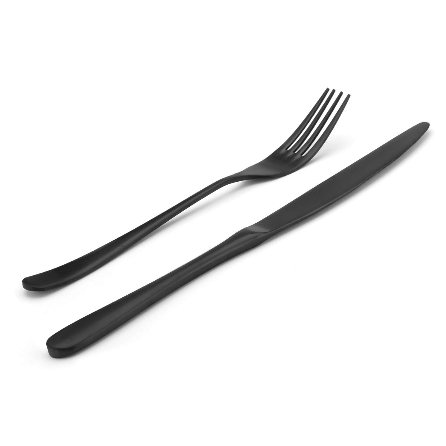 Bysta 20-Piece Matte Black Stainless Steel Flatware Set - Satin Finish Cutlery Set for 4, Dishwasher Safe Kitchen Utensils for Home & Restaurant Use | Elegant Dining, Dinner Parties, Wedding Gifts & Daily Tableware