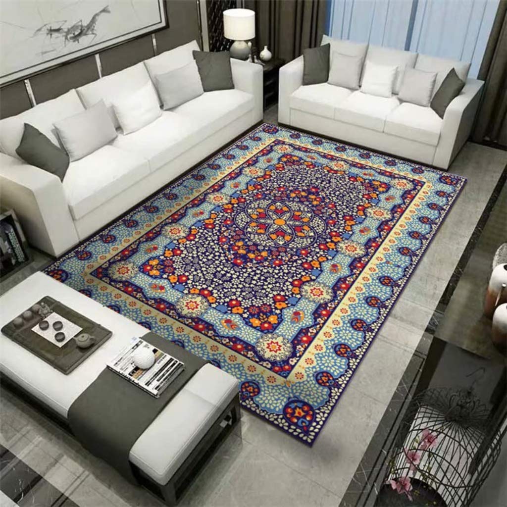 Xiao Jian Classic Floral Pattern Area Rug - Traditional Formal Design, Easy to Clean, 1.4x2M (55x79inch) for Living Room & Dining Room - Perfect for Home Decor, Wedding Gifts, and Office Spaces (Color: D)