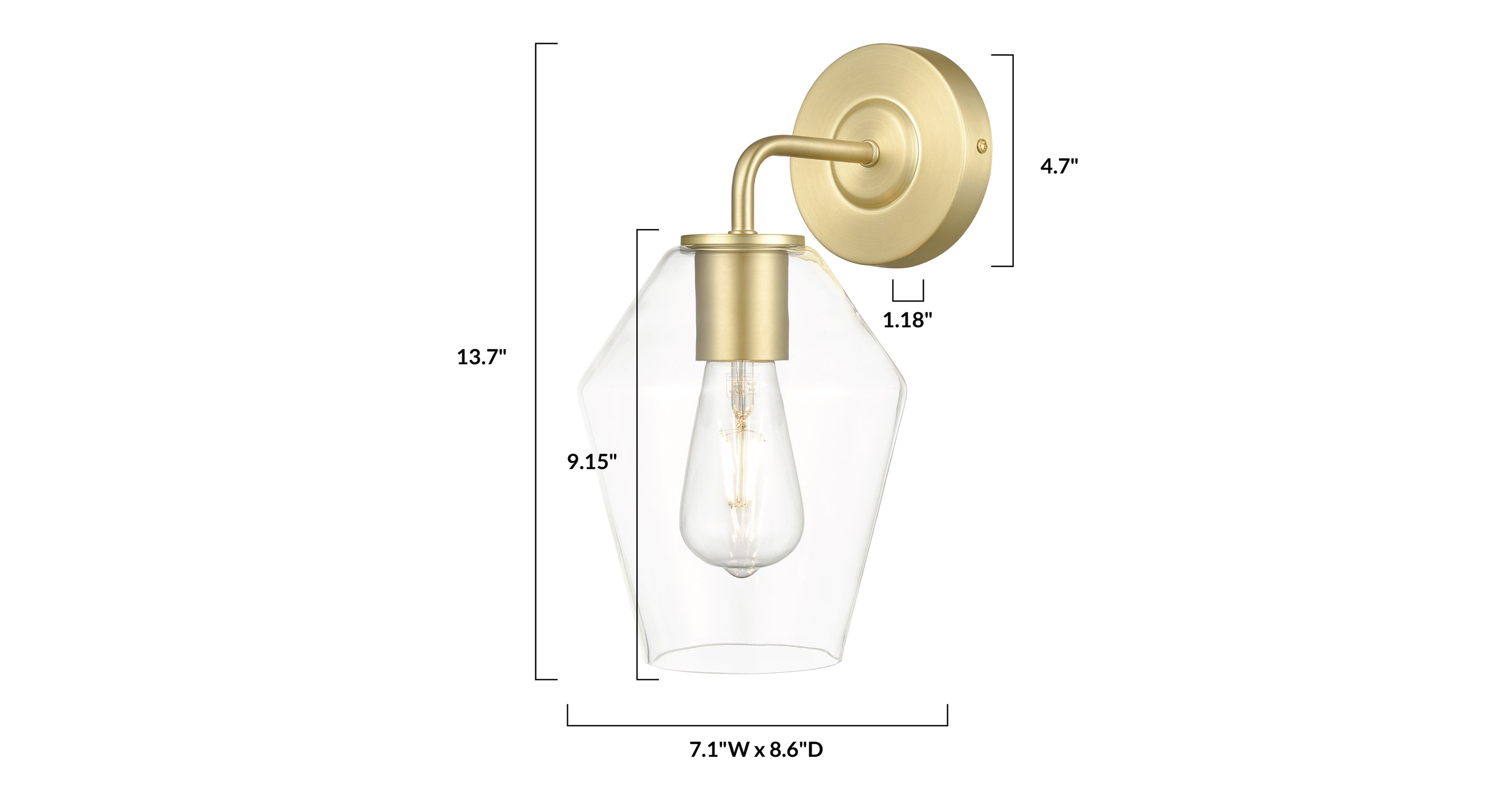 Clare Wall Sconce - Modern LED Wall Light Fixture for Bedroom, Living Room & Hallway | Dimmable Indoor Lighting with Adjustable Arms