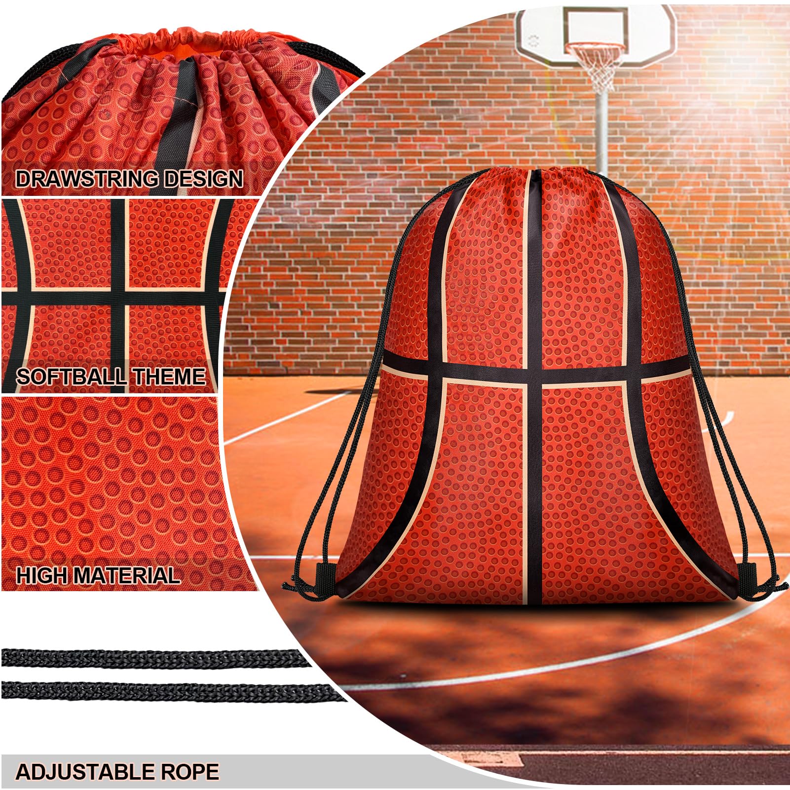 14 Pcs Sports Drawstring Bags for Baseball Basketball Football - Team Favor & Candy Bags