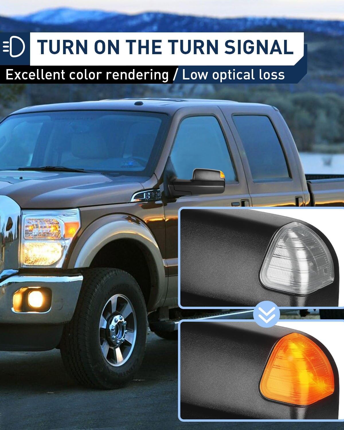 ECCPP Power Heated Tow Mirrors with Turn Signal Lights - Compatible with 2002-2008 Dodge Ram 1500/2500/3500 - Driver & Passenger Side Manual Flip-Up Replacement Mirrors - Perfect for Towing, Camping & Off-Road Adventures