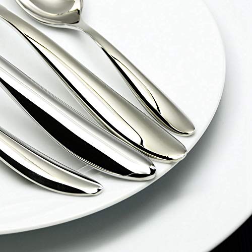 24-Piece Stainless Steel Silverware Flatware Cutlery Set - Classic Restaurant Quality Dinnerware for Wedding, Dining & Kitchen Use | Durable & Elegant Tableware for Everyday Meals & Special Occasions
