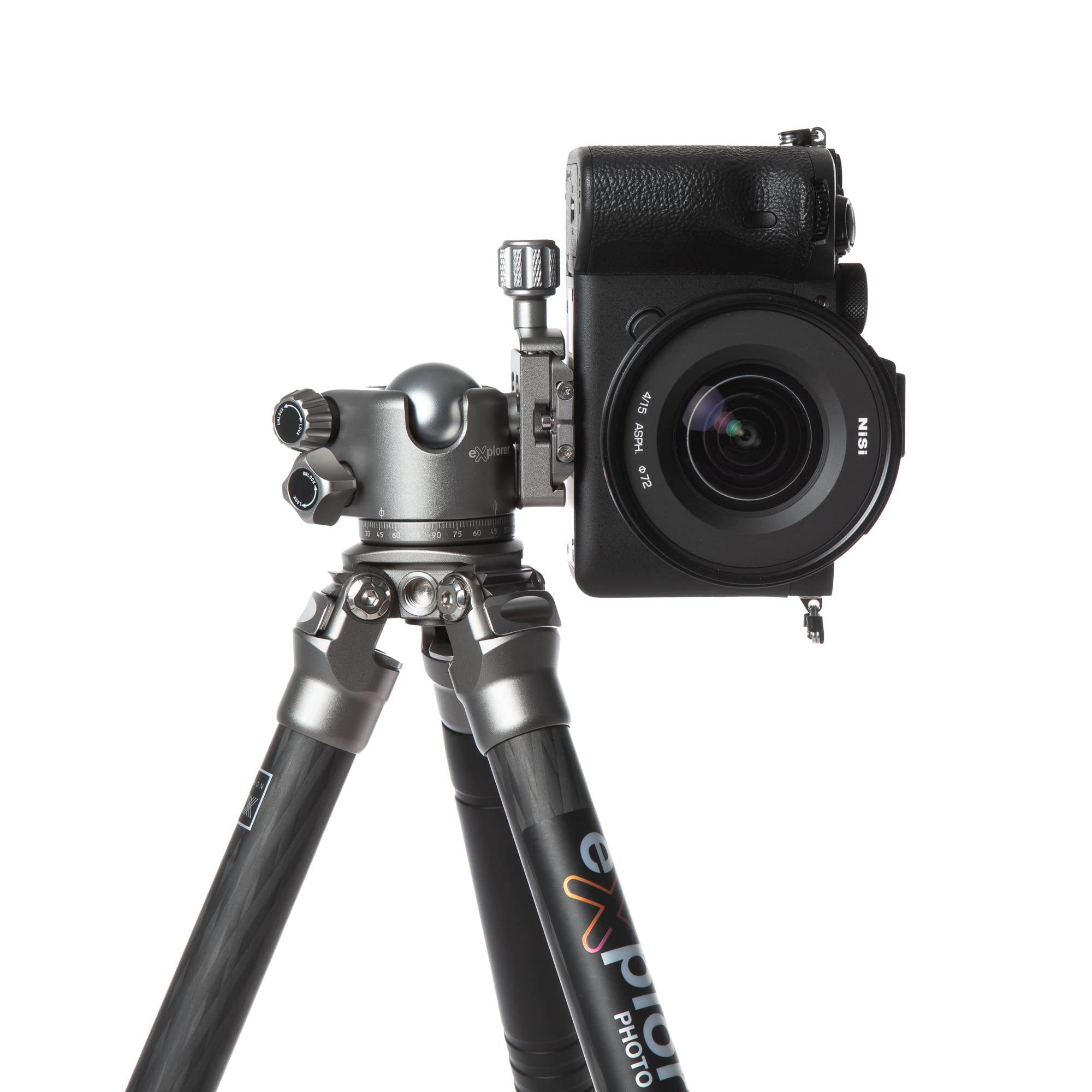 Explorer EX-EXP Expedition 4-Section Carbon Fiber Travel Tripod & Monopod with BX-33 Ball Head - Lightweight Compact Camera Stand for Travel Photography, Hiking & Outdoor Adventures
