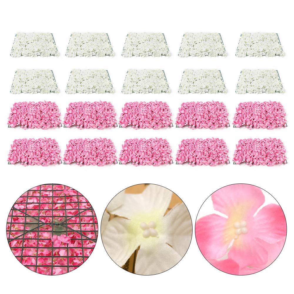 3D Pink Silk Rose Flower Wall Panel - 16x24 Inches Wedding Backdrop, Girls Room & Nursery Decor, Hair Nail Salon Decoration, Zoom Background - DYRABREST Floral Wall Art for Home & Event Decor