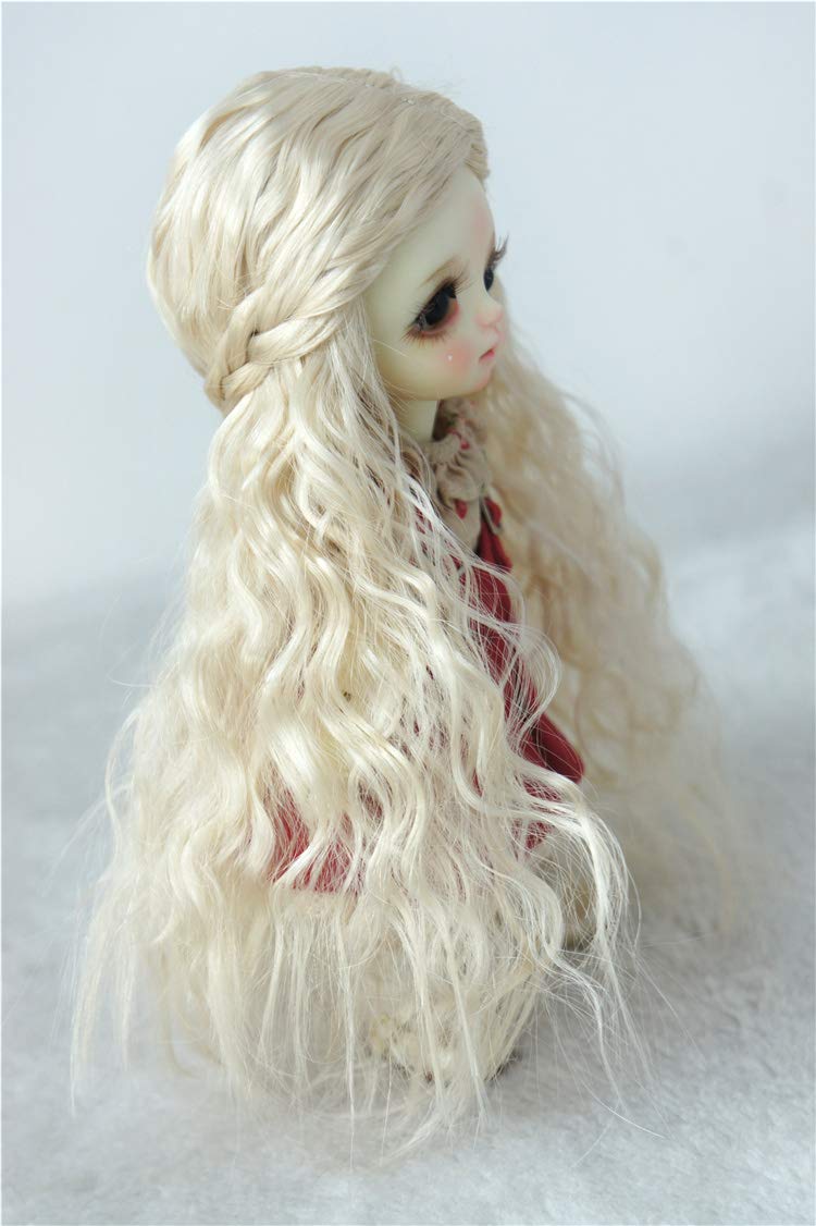 5-6inch Curly Princess BJD Wig - Blonde Synthetic Mohair for 1/8 Lati Dolls | Party & Cosplay