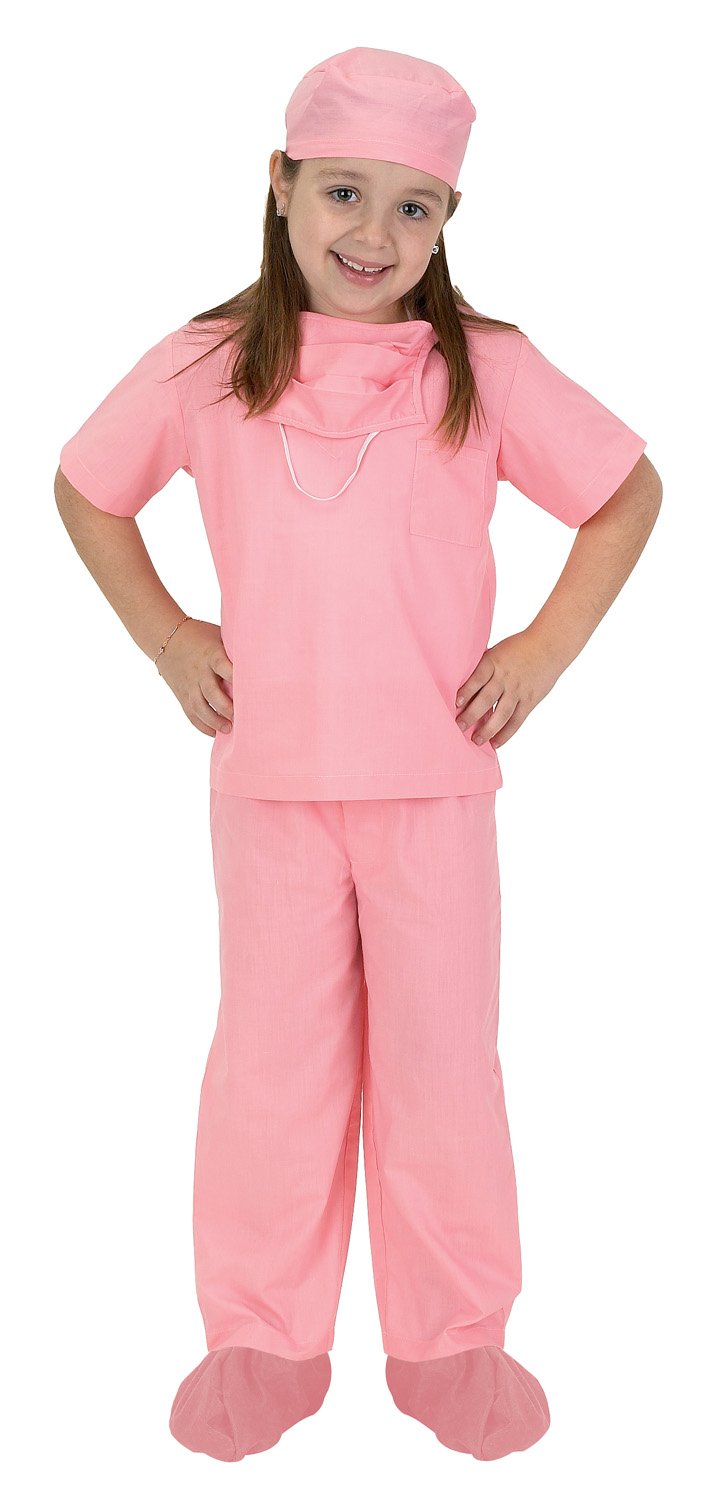 AeroMax Toys DRP-810 Pink Jr. Doctor Scrubs for Kids (Size 8/10) - Perfect for Halloween Costumes, Role Play & Pretend Play Dress Up