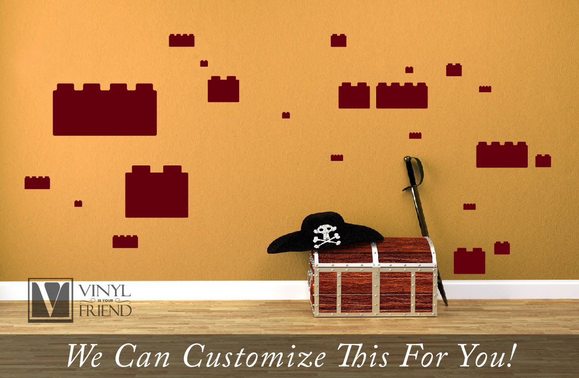 Brick Variety Pack for Brick Builders - 2x2 & 2x4 Vinyl Wall Decals - Themed Room Decor Stickers (2489) - Perfect for Kids' Playrooms, DIY Home Decor & Office Spaces