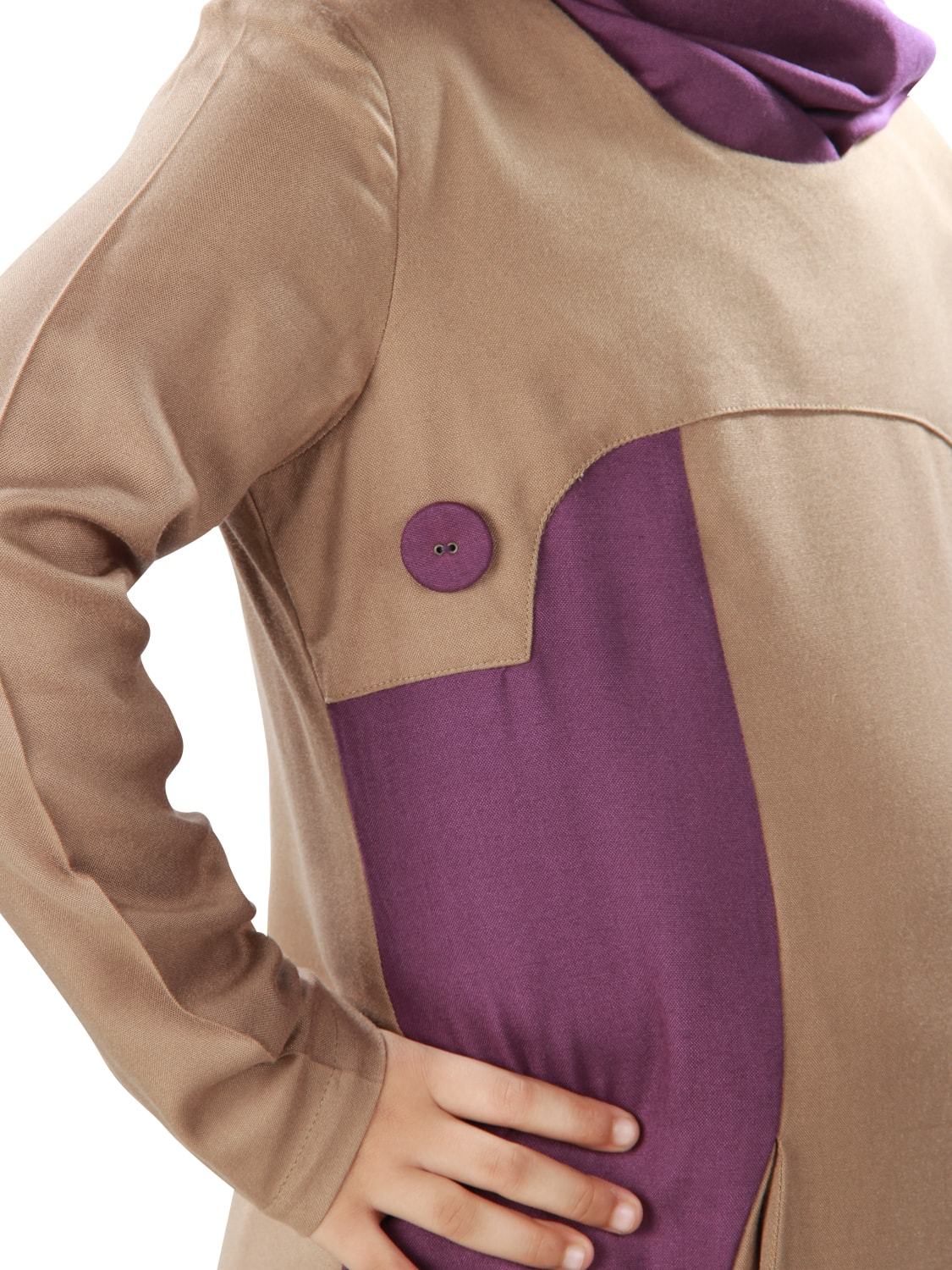 Afreen Khaki Rayon Kids Abaya Dress - Islamic Prayer Outfit for Girls - Perfect for Eid, Mosque & Special Occasions