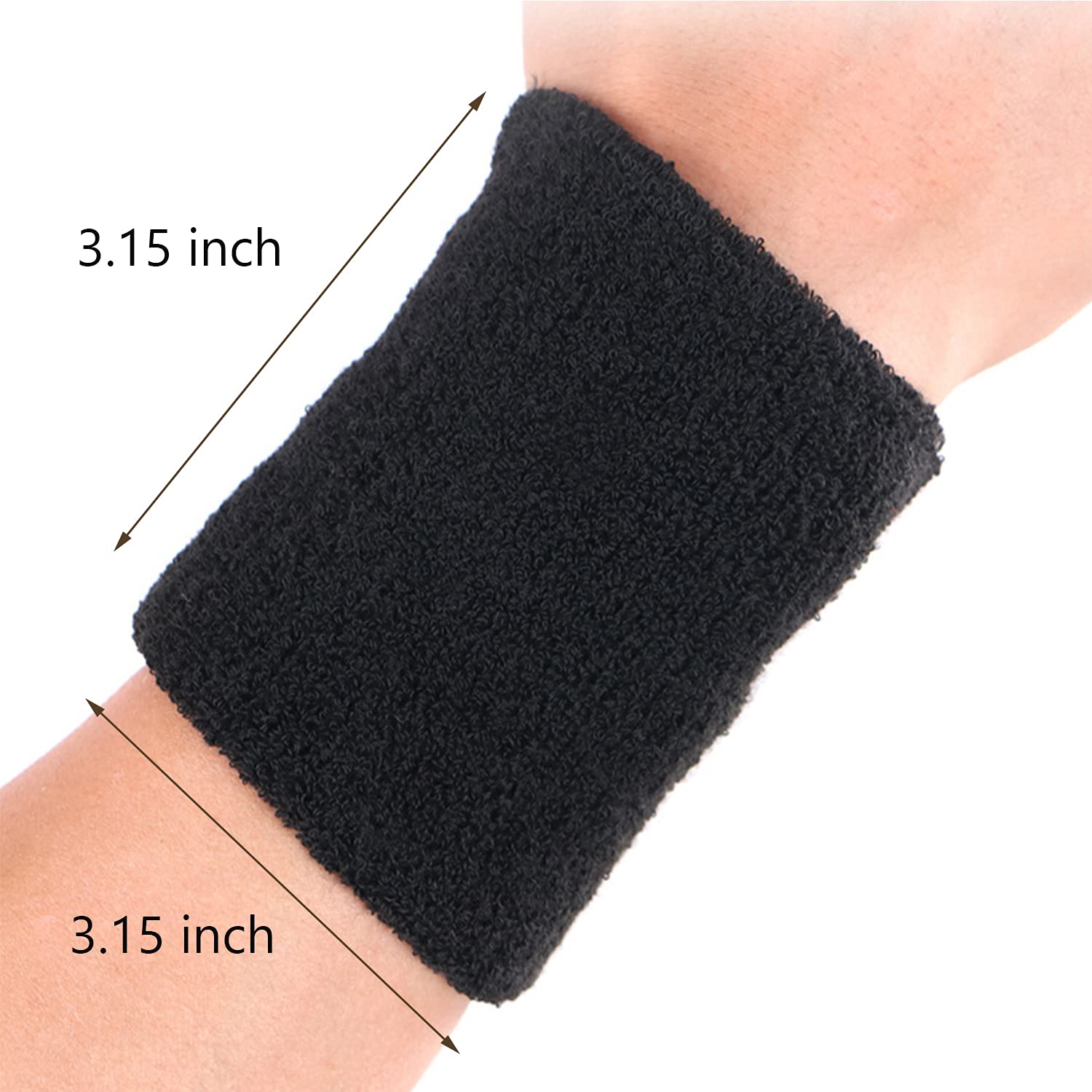 Breathable Cotton Sports Wristbands & Sweatbands for Men & Women - Basketball, Baseball, Running, Gym Workout - Moisture Wicking Athletic Wrist Bands for Sports & Fitness Activities