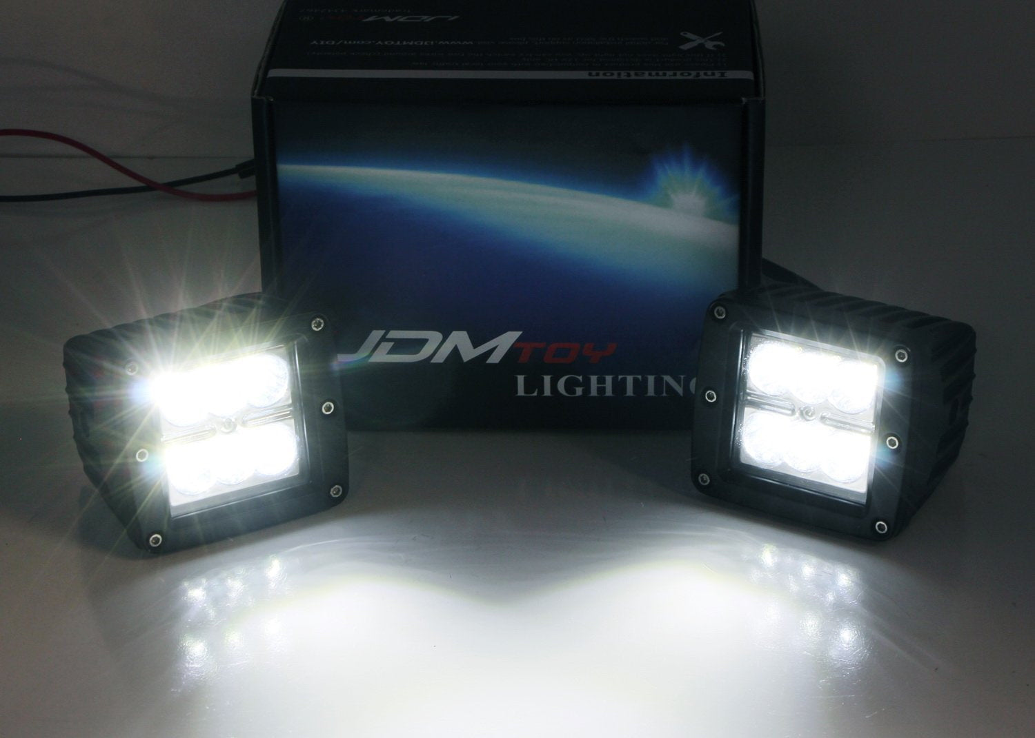 48W LED Driving Pod Lights with A Pillar Bracket & Wiring Kit - Waterproof Off-Road Lights for Jeep Wrangler TJ JK - Perfect for Night Driving, Trail Adventures & Off-Roading