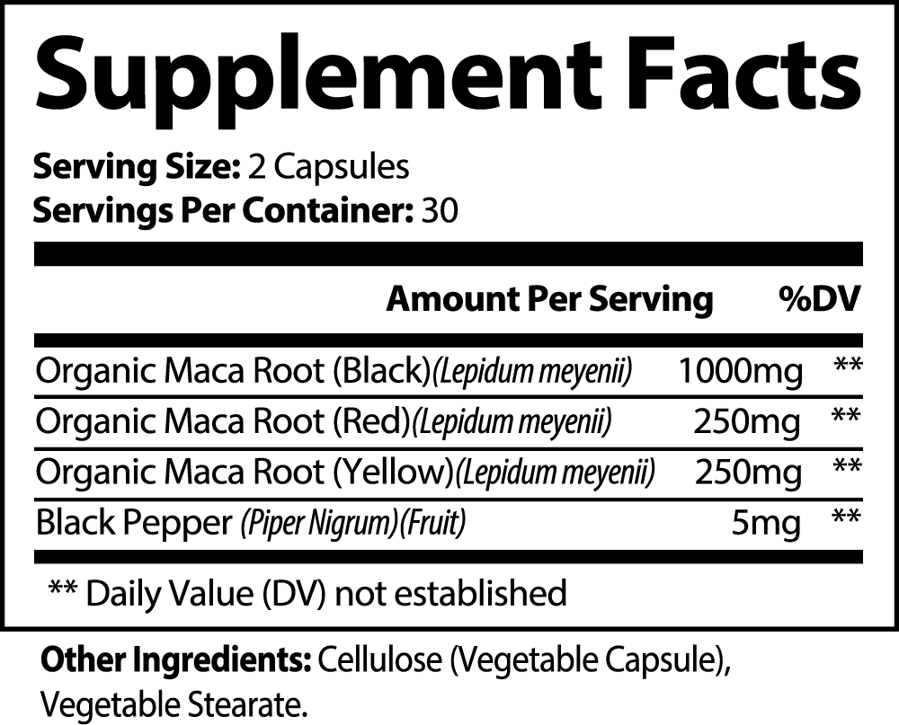 Premium Maca Plus Supplement - Natural Antioxidant & Energy Booster by Dakoda Herbals - Supports Stamina, Focus & Wellness for Active Lifestyles