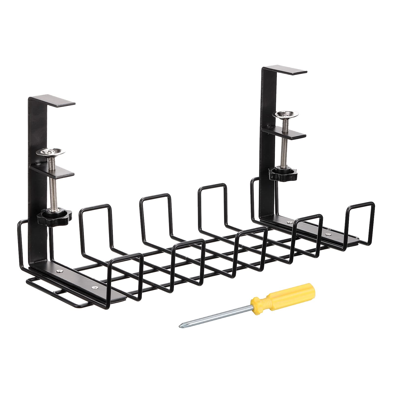 PATIKIL Under Desk Cable Management Tray - Black Wire Organizer for Office & Home - Keep Wires Neat Under Computer Desk, Gaming Setup & Home Theater