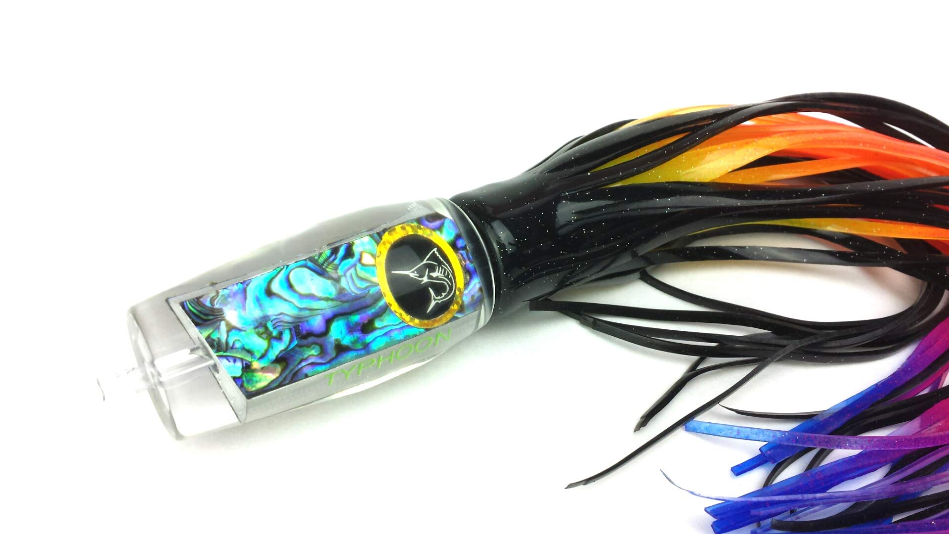 Typhoon XL Black Marlin Trolling Lure - Pelagic Candy Blue Abalone Finish with 10/0 Professional Rigged Hook | Saltwater Game Fishing for Marlin, Tuna & Mahi-Mahi