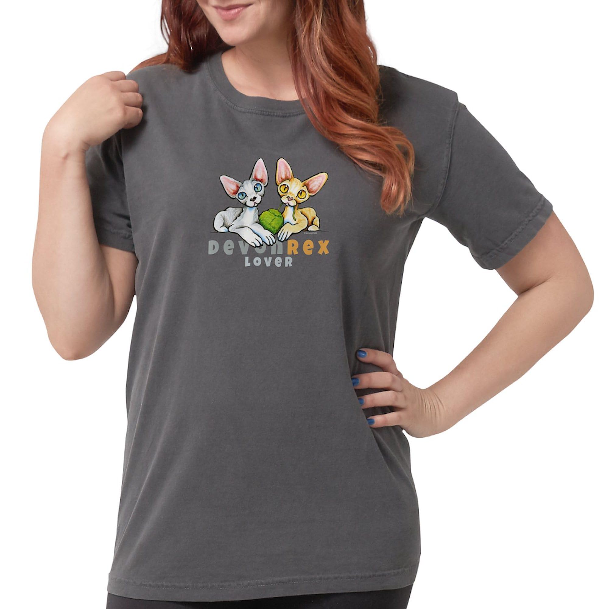 Devon Rex Cat Lover T-Shirt for Women - Soft Comfort Colors Tee - Perfect for Cat Enthusiasts & Casual Wear