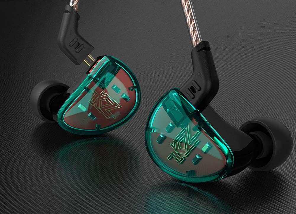KZ AS10 5 Balanced Armature In-Ear Headphones with Extra Bass & Built-in Mic - Universal Fit for Audiophiles, Musicians & Gamers (Cyan) - Perfect for Studio Recording, Gaming & Commuting