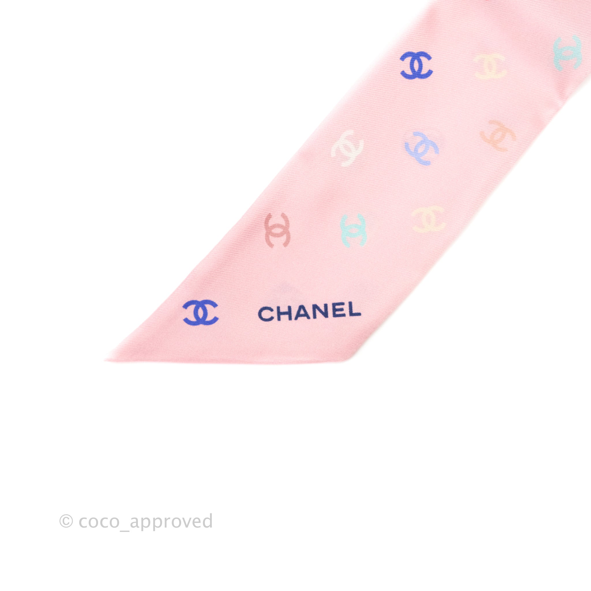 Chanel CC Silk Twilly Scarf in Pink - Luxury Fashion Accessory for Women, Perfect for Handbags, Hats & Gift Giving