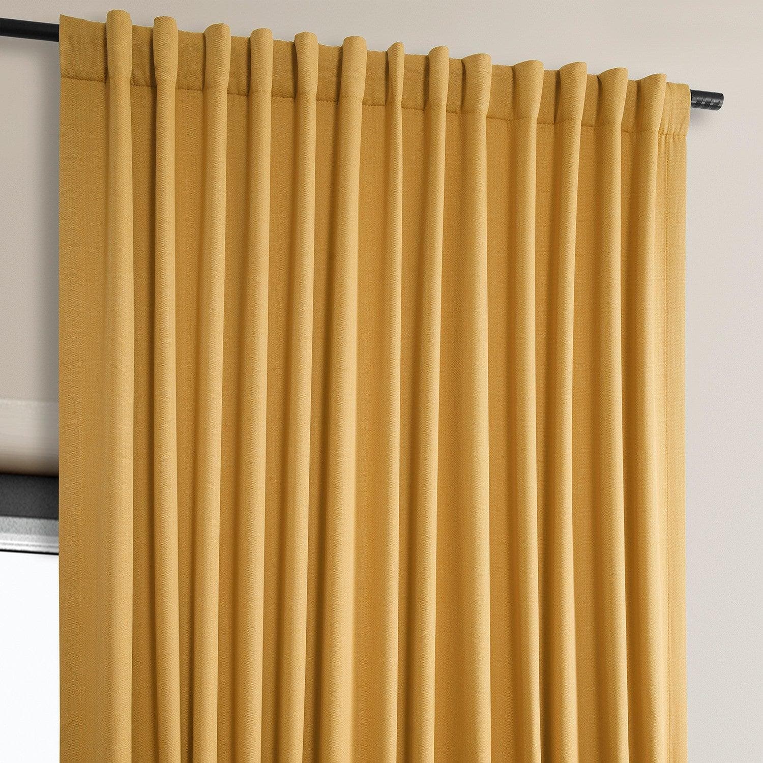 Dandelion Gold Extra Wide Textured Faux Linen Blackout Curtains - Thermal Insulated Window Drapes for Living Room, Bedroom & Nursery (Set of 2 Panels)