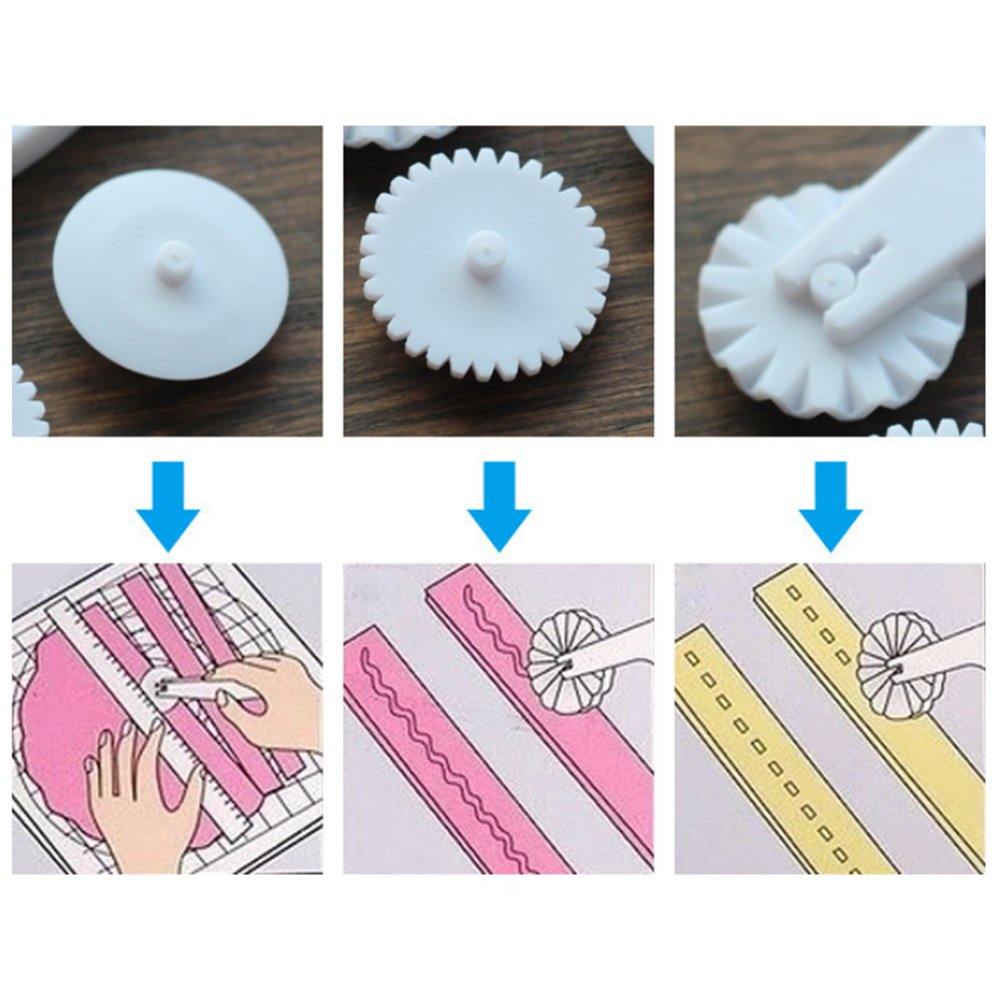 4PCS Fondant Cake Decorating Tools Set - Sugar Paste Cutting Wheel, Embosser Roller & Icing Stitching Cutter for Professional Baking | Perfect for Wedding Cakes, Birthday Parties & DIY Desserts