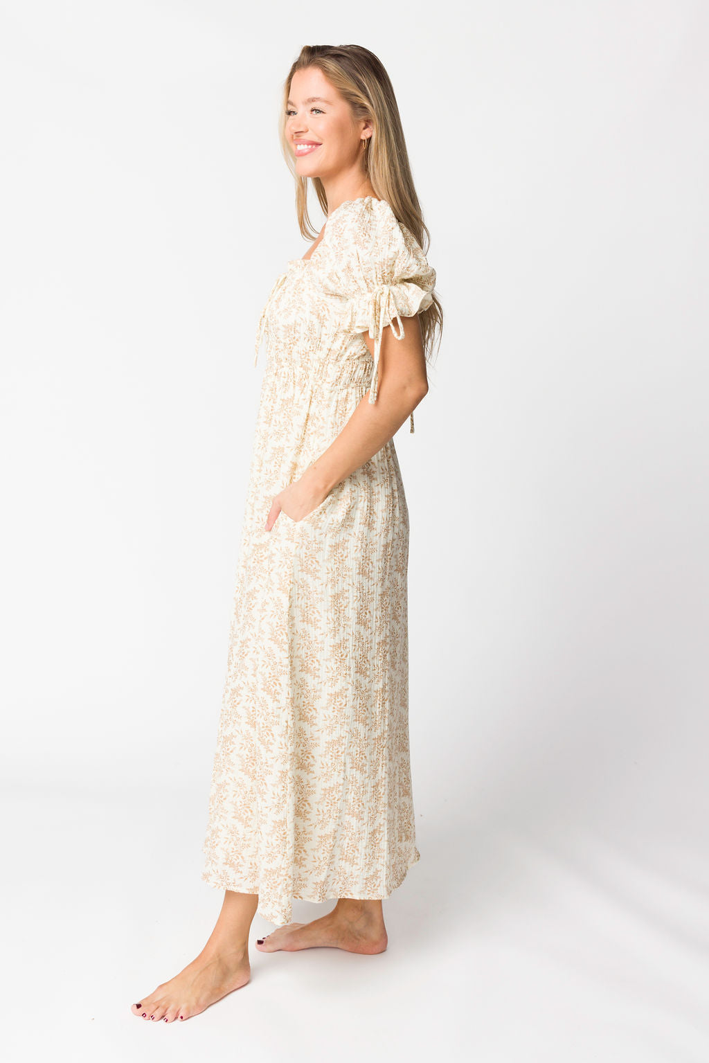 Savanna Steppe 100% Cotton Maternity Dress in Taupe - Bump Friendly & Inclusive Sizing (S-3XL) | Perfect for Pregnancy, Nursing, and Everyday Comfort