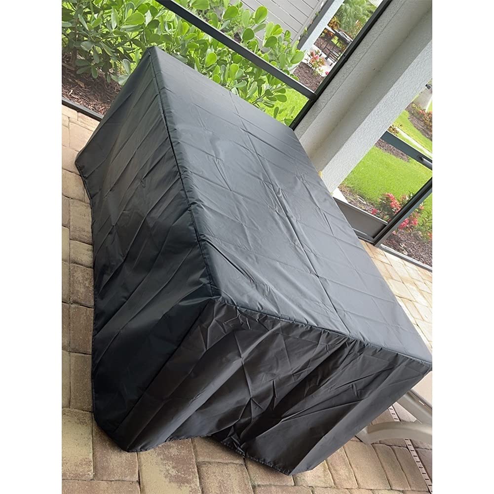 MAHFEI Waterproof 210D Oxford Fabric Outdoor Patio Table Cover - UV Resistant, Fits 126x126x74cm Rectangular Rattan Furniture (Black) - Perfect for Garden, Deck, and Backyard Protection