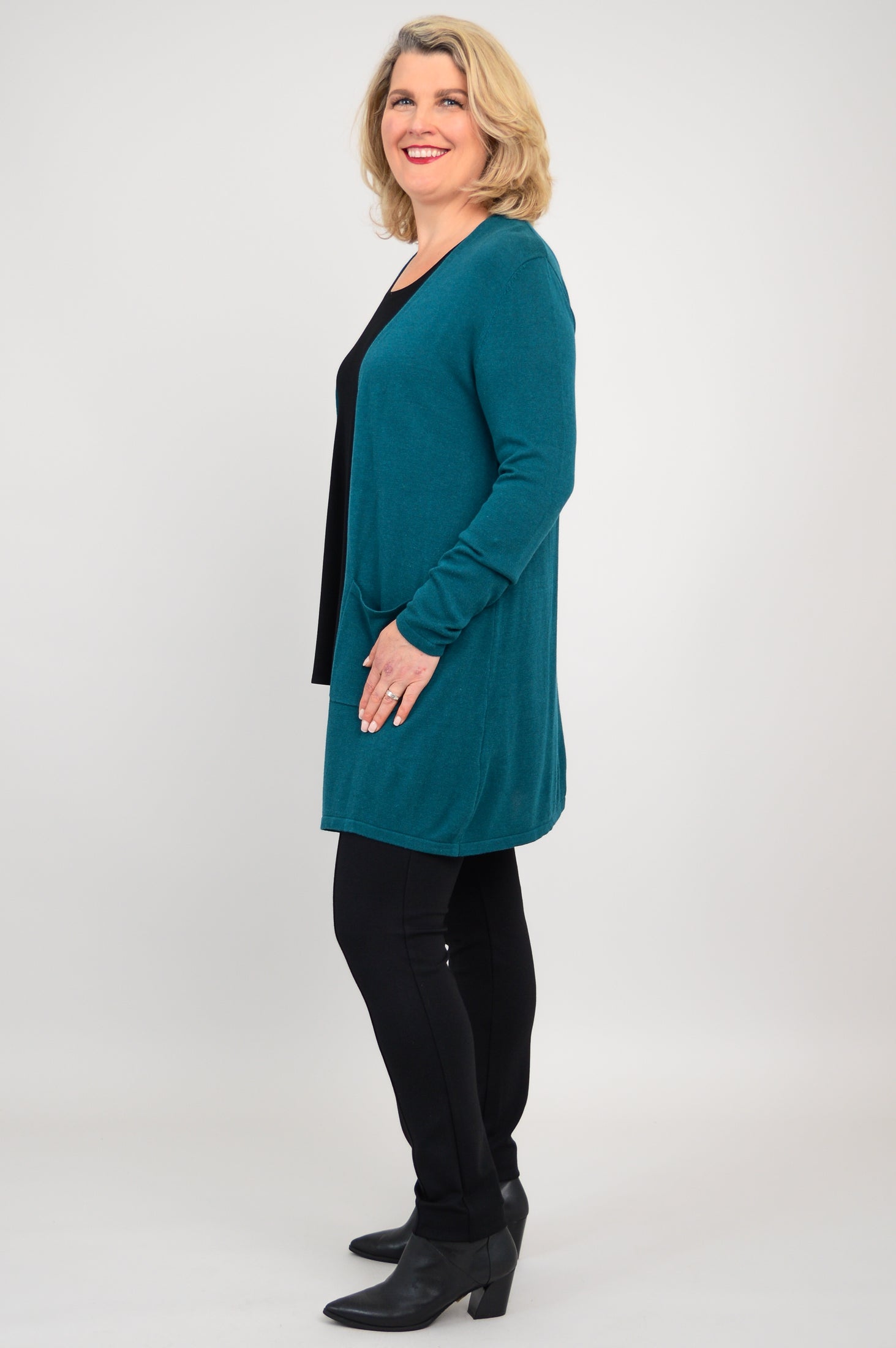 Justine Sweater for Women - Soft Teal Bamboo Cotton Blend Pullover | Cozy Casual Wear for Fall & Winter | Perfect for Office, Travel & Weekend Outings